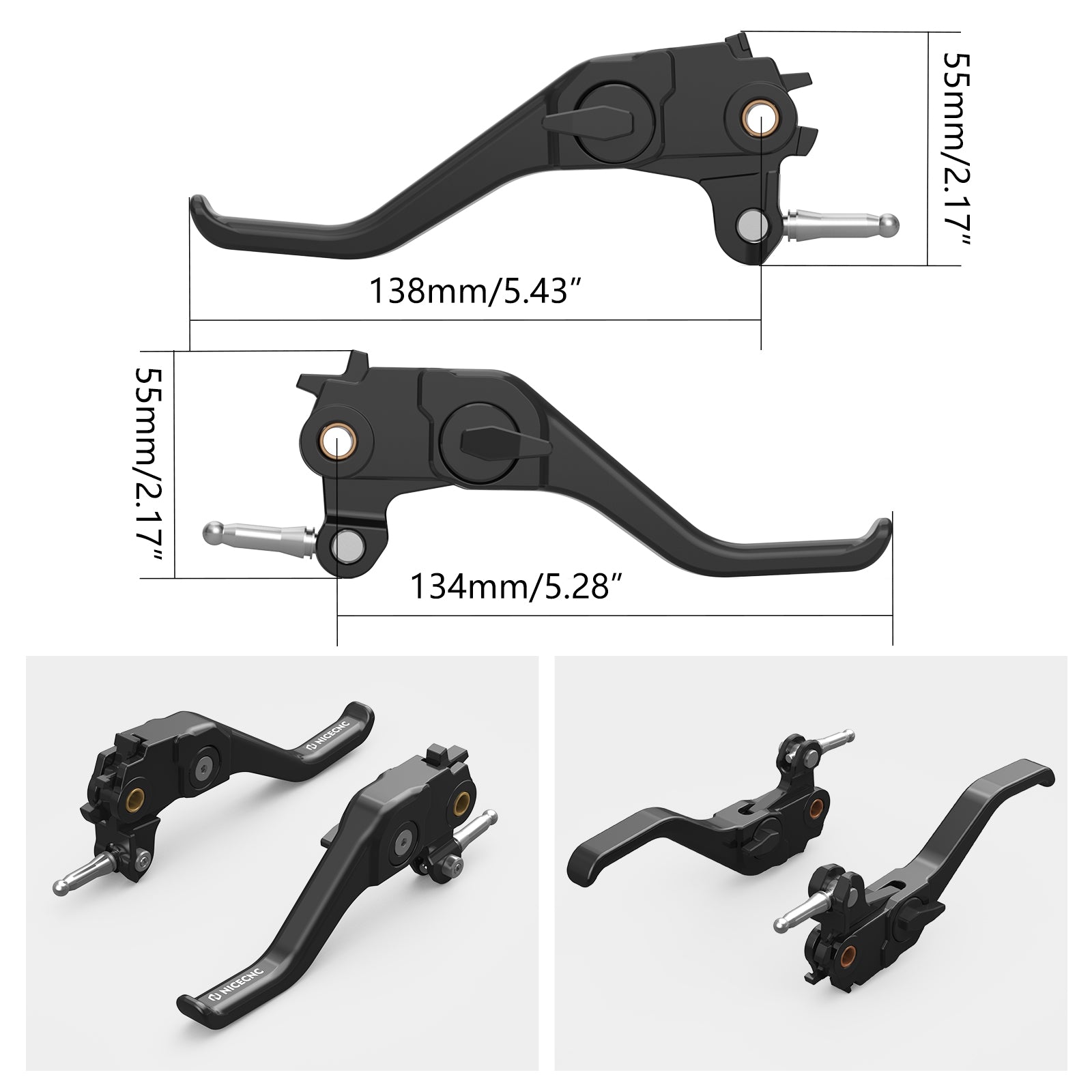 Shorty Brake Clutch Lever For BMW R1200GS Adv 2014-2018 R1250GS Adv 2018-2024