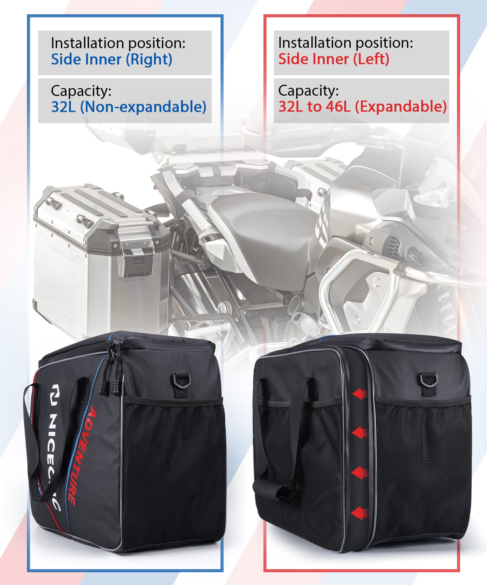 Motorcycle Pannier Side Case Liner Inner Bags For BMW F850GS R1200GS R1250GS ADV