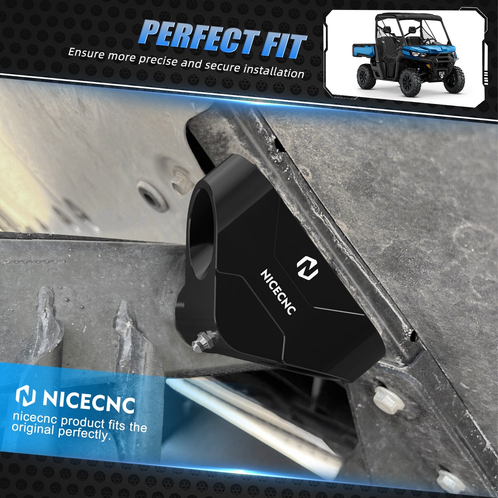 Pair Bed Hinges Set Support Pivot For Can-Am Defender HD10 HD9 HD8 HD7 HD5 Commander