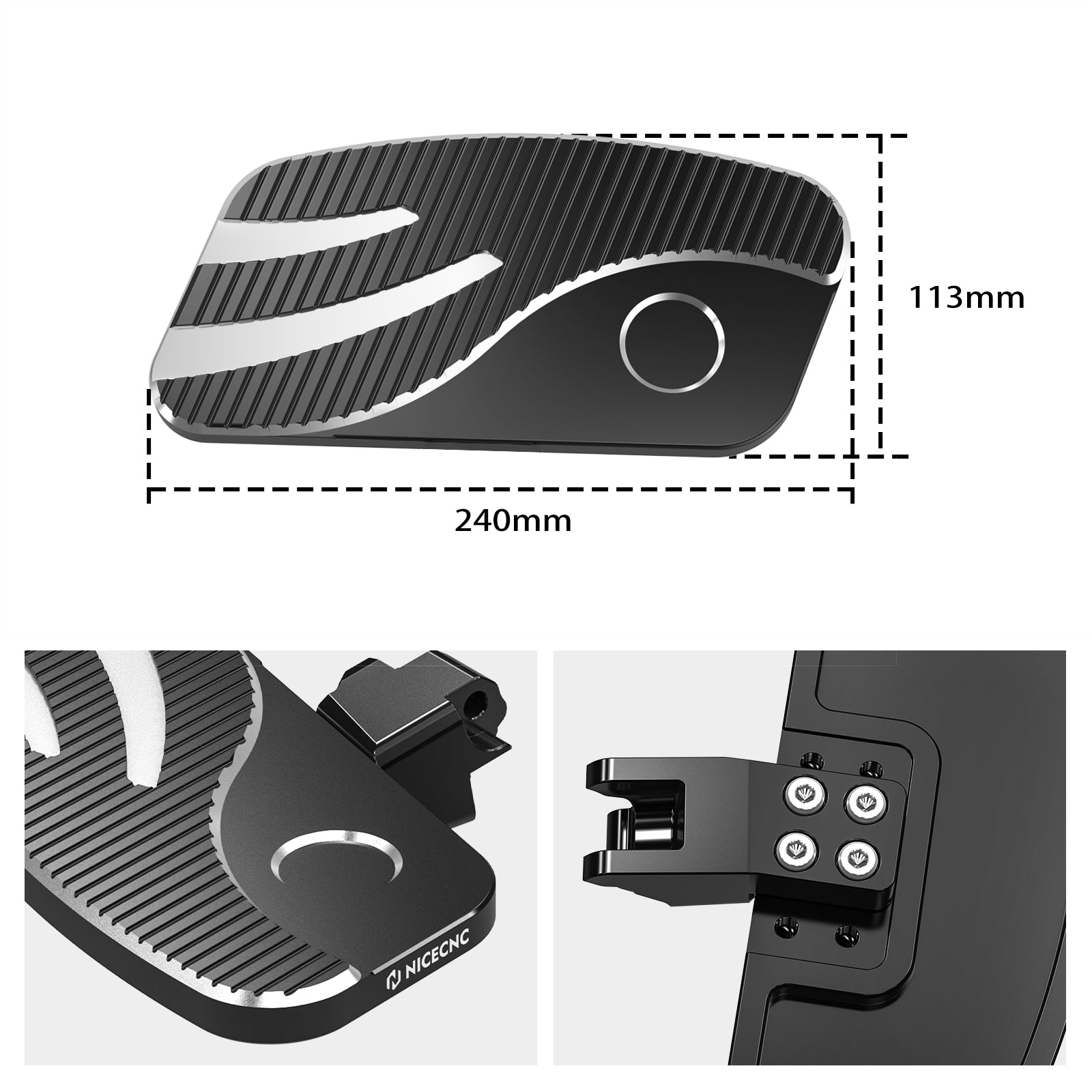 Rider Enlarged Floorboards Foot Pegs Footrest Kit For Can-Am Ryker 600 900