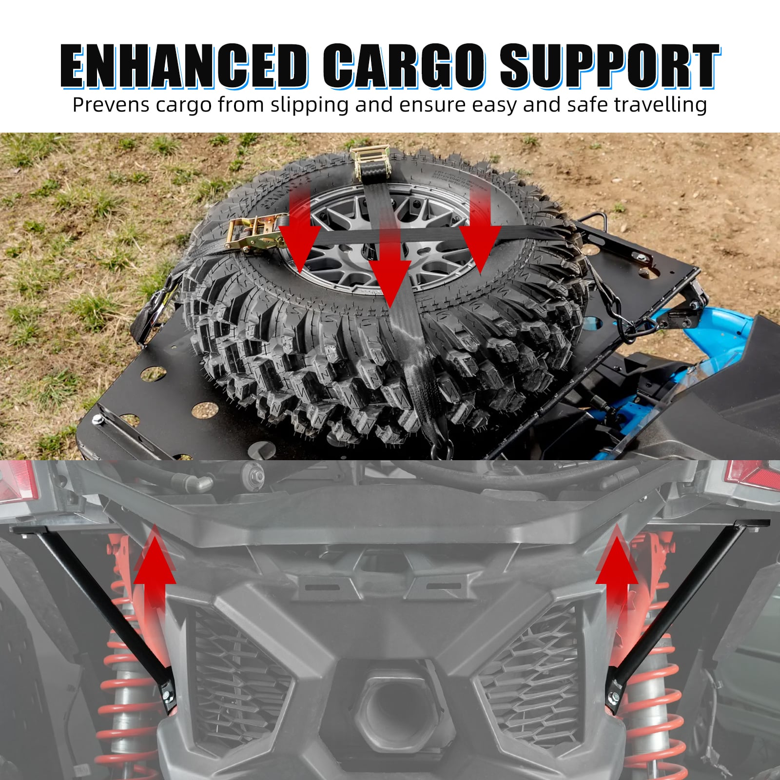 UTV Rear Luggage Rack Bed Support Kit For Can Am Maverick X3