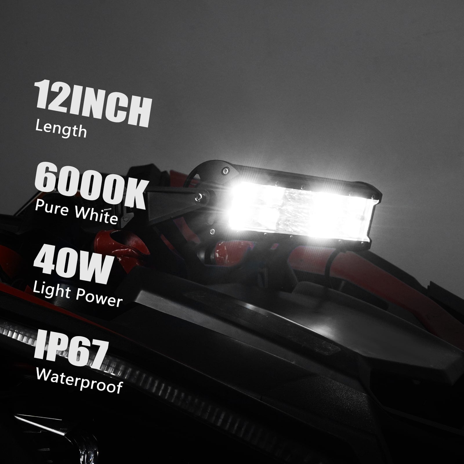 UTV 40W Shock Tower Mount LED Light Bar with Bracket For Can Am X3 17-23