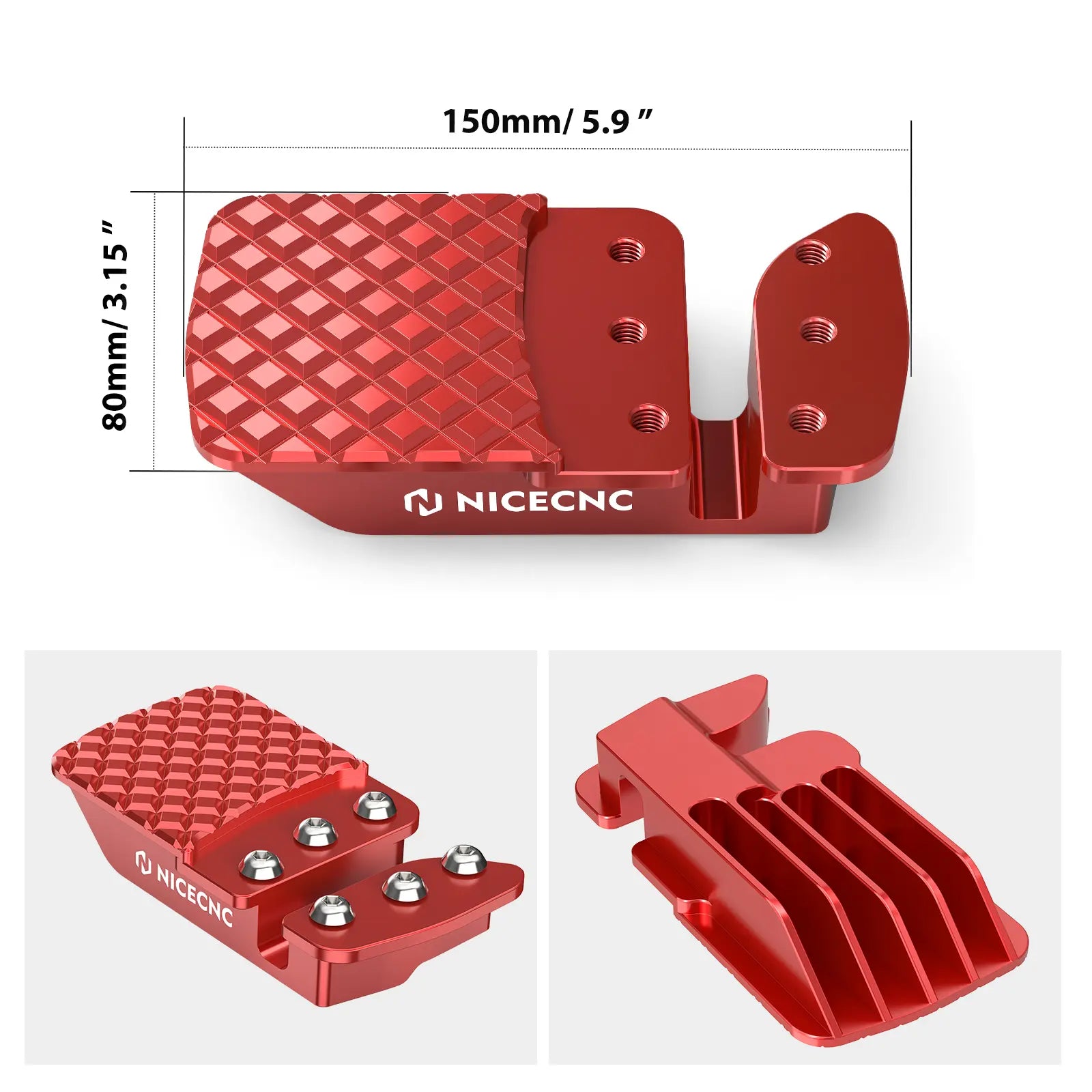 Enlarged UTV Brake Pedal Extender Pad For Can-Am Maverick X3 Turbo