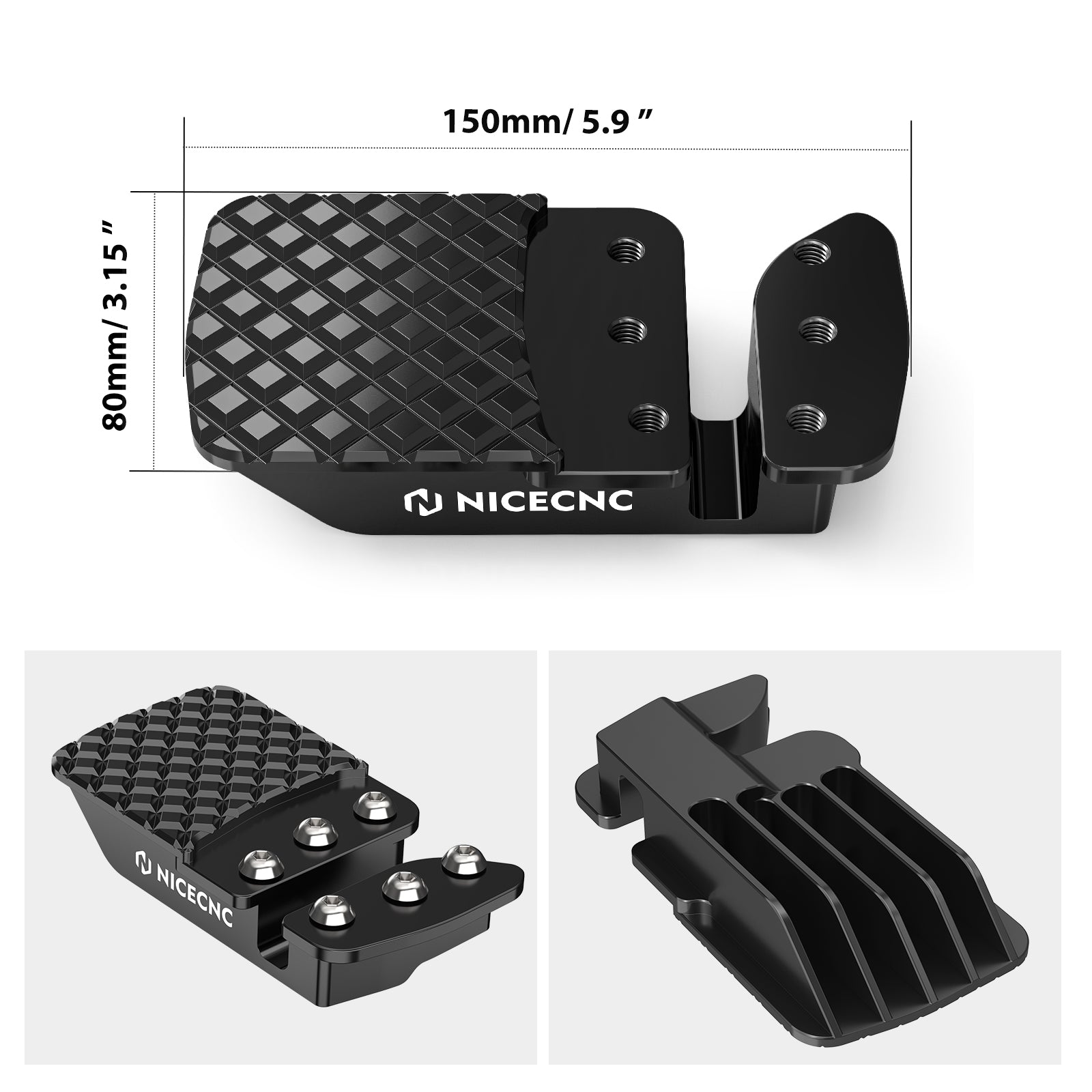 Enlarged UTV Brake Pedal Extender Pad For Can-Am Maverick X3 Turbo