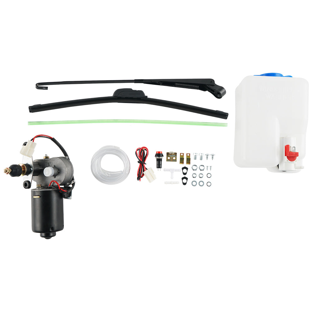 Universal UTV Electric Windshield Wiper Motor Kit W/ Washer Bottle For Can Am Maverick X3 & More