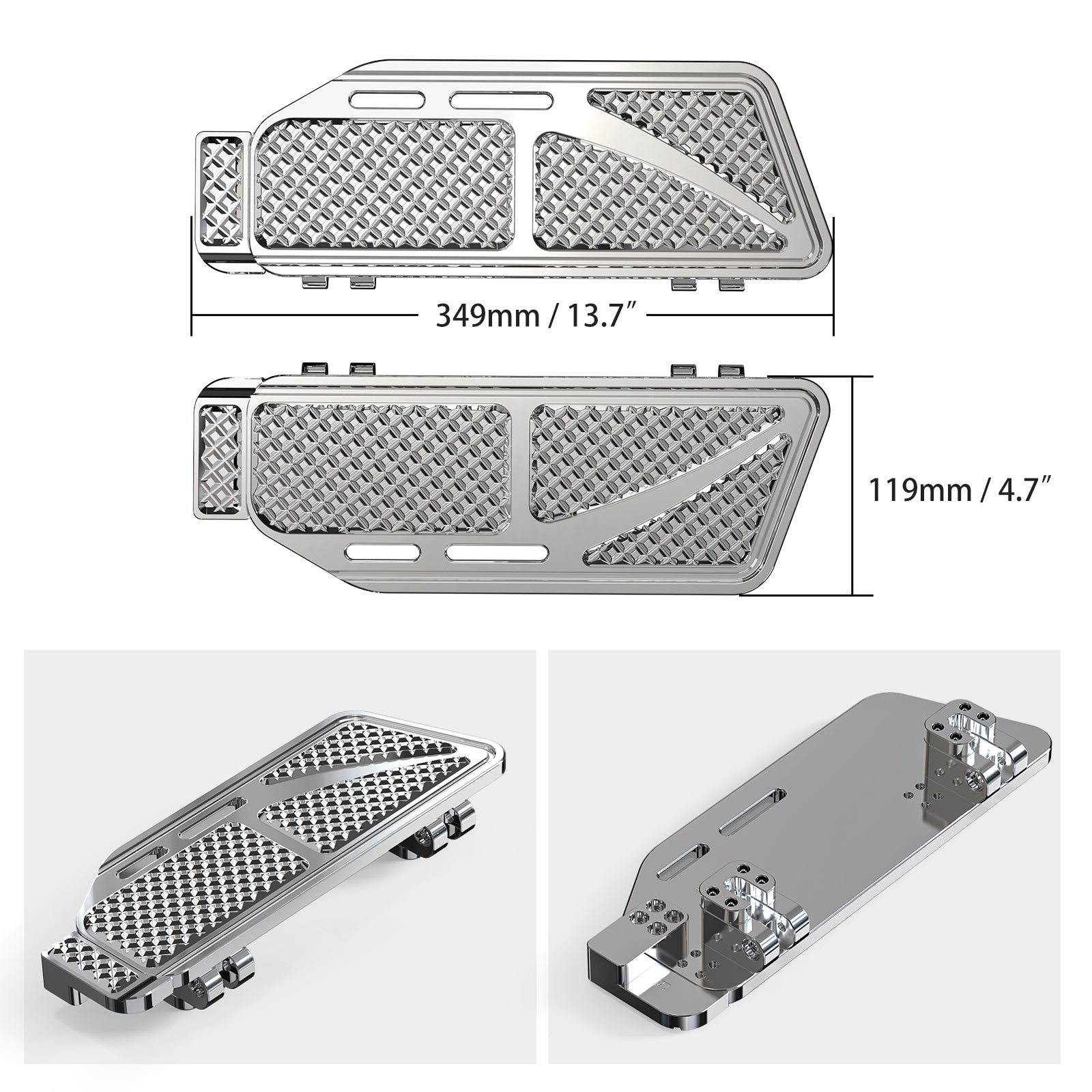 Enlarged Rider Insert Footboards Floorboards For Harley Road King Street Glide Ultra Limited