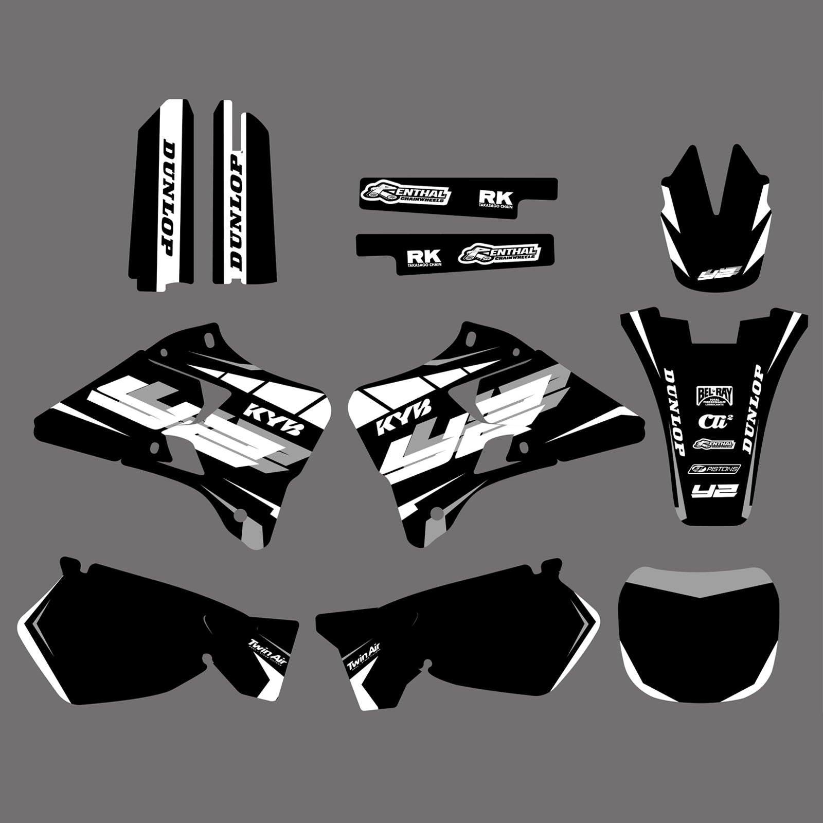 Team Graphics Backgrounds Decals For Yamaha YZ125 YZ250 1996-2001