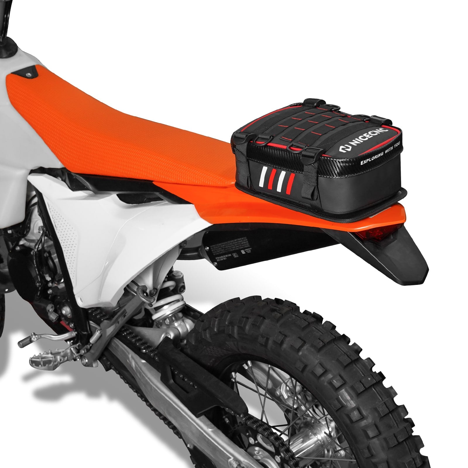 Universal Motorcycle Rear Fender Bag with Tool Roll Bag For Dirt Bike Adventure Off-road Riding