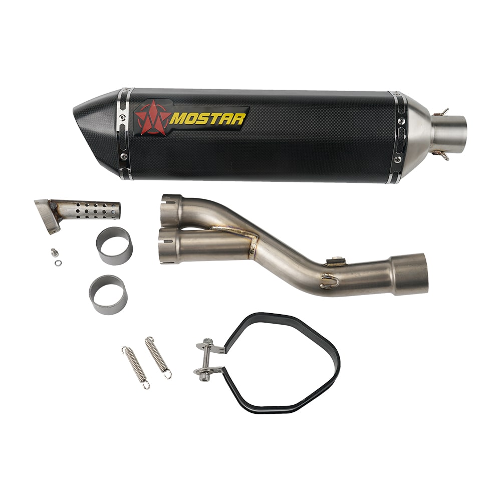 2-into-1 Ti Connect Pipe Carbon Fiber Exhaust System Muffler Kit For KTM 950 Adventure/S/R 2003-2013 990 Adventure/S 2006-2016