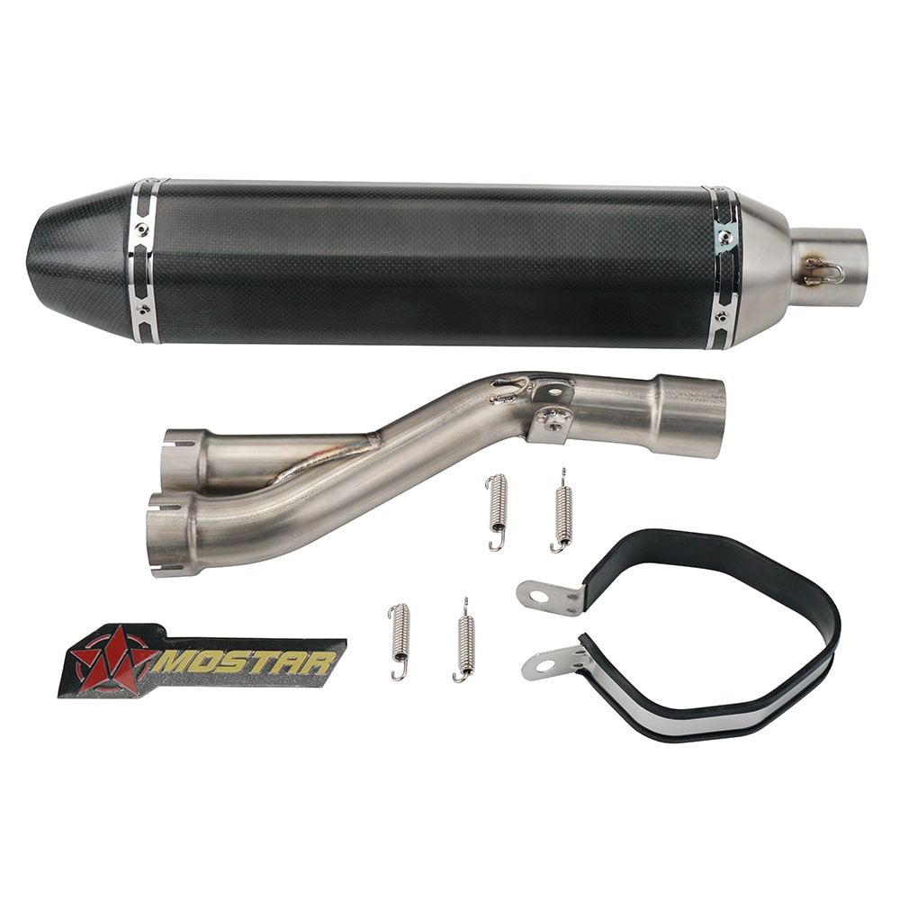 2-into-1 Ti Connect Pipe Carbon Fiber Exhaust System Muffler Kit For KTM 950 Adventure/S/R 2003-2013 990 Adventure/S 2006-2016