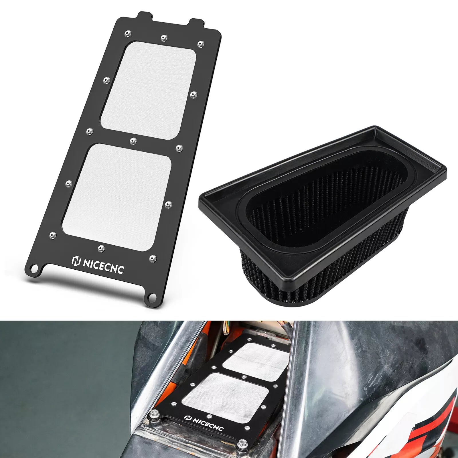 High Flow Air Box Lid Cover + Air Filter For Gas Gas 700 SM / ES 2022-2024