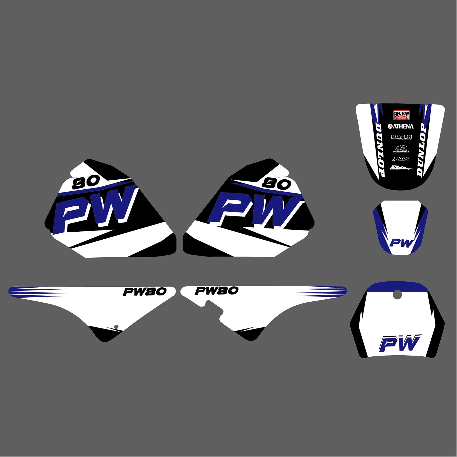 Motorcycle Graphics Kit Fender Decals Stickers For Yamaha PW80 All Years