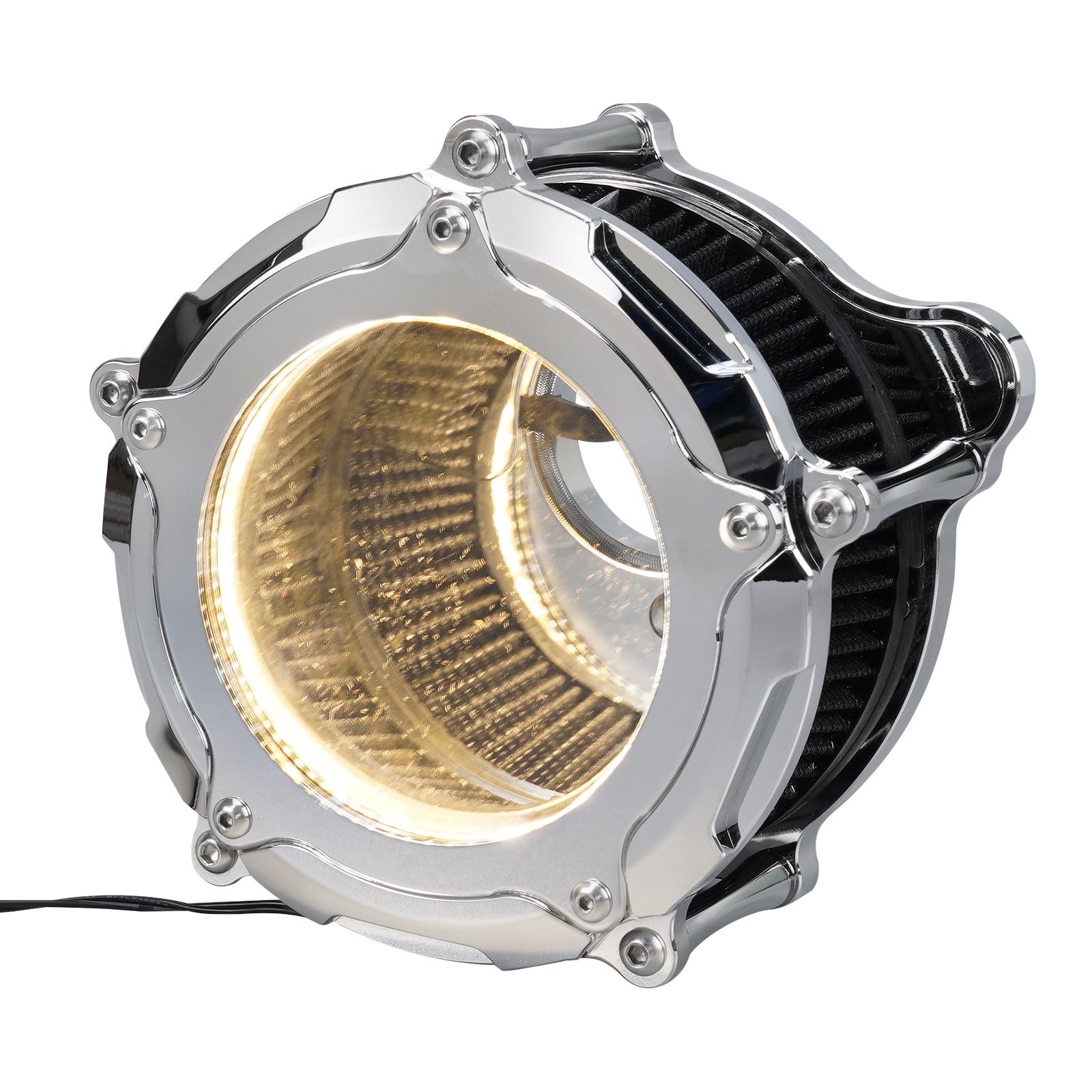 Full Clear M8 LED Air Filter Intake Cleaner For Harley Street Glide Road King Ultra Limited