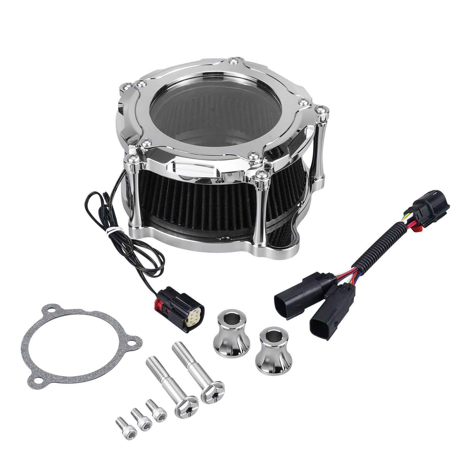 Full Clear M8 LED Air Filter Intake Cleaner For Harley Street Glide Road King Ultra Limited