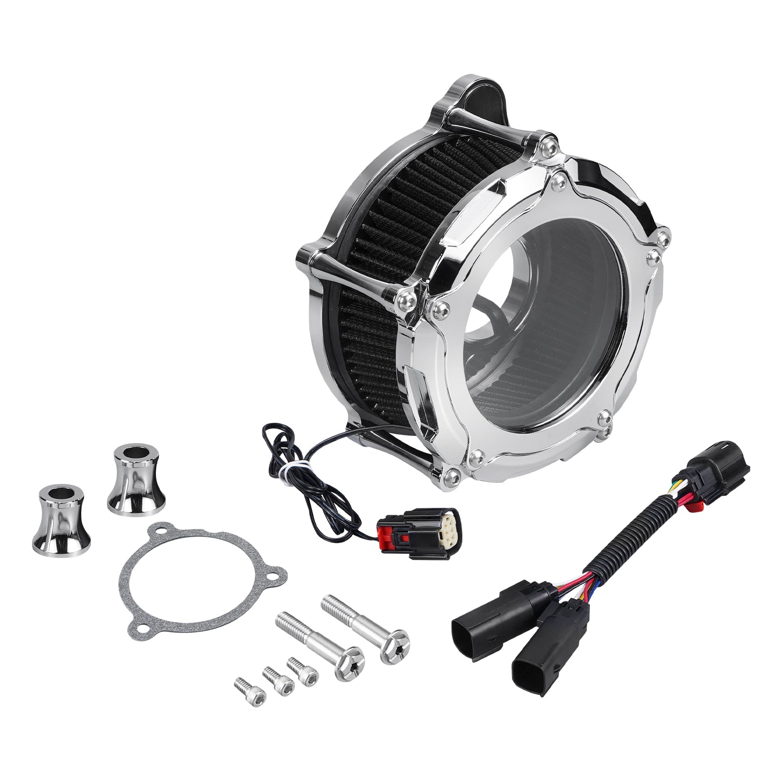 Full Clear M8 LED Air Filter Intake Cleaner For Harley Street Glide Road King Ultra Limited
