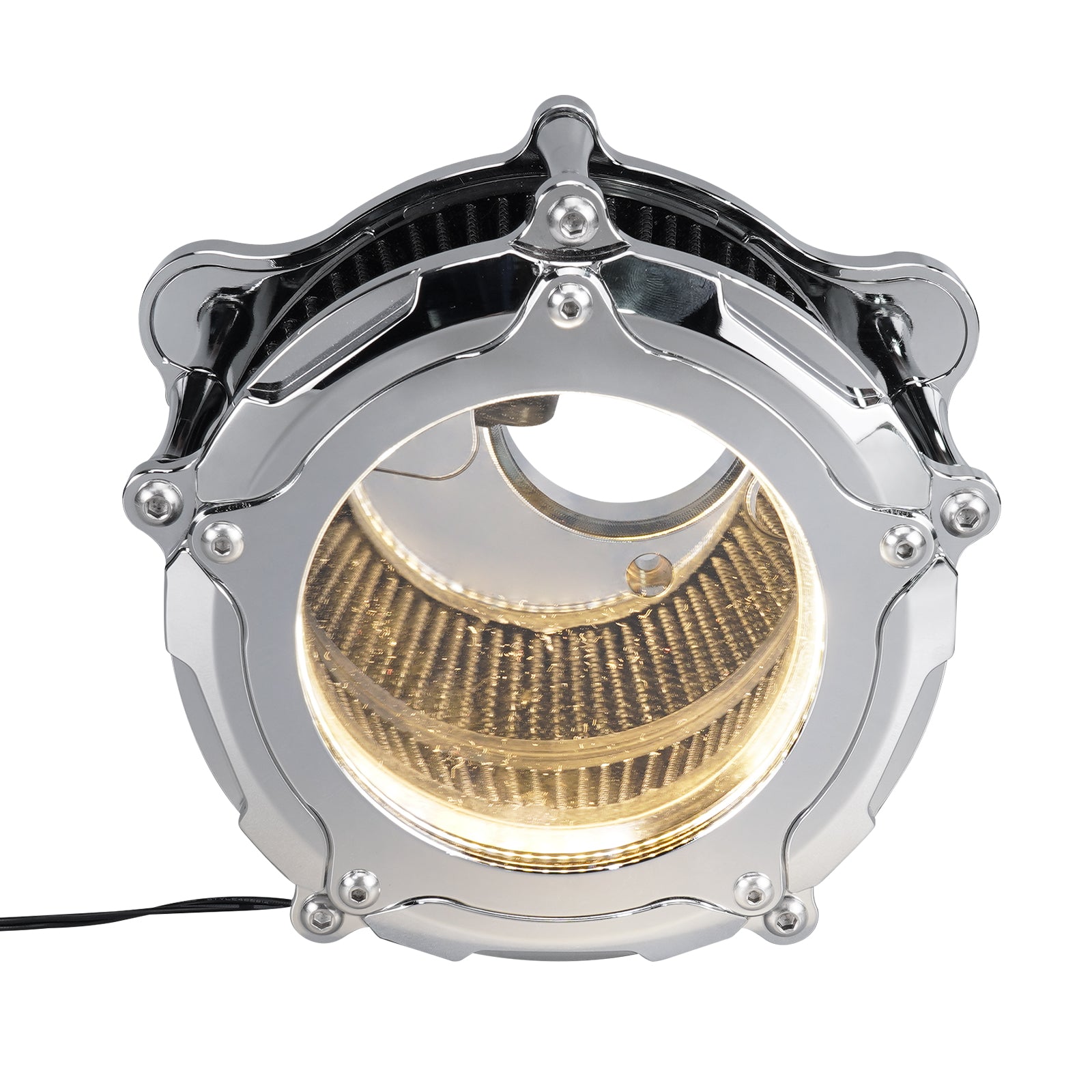 Full Clear M8 LED Air Filter Intake Cleaner For Harley Street Glide Road King Ultra Limited