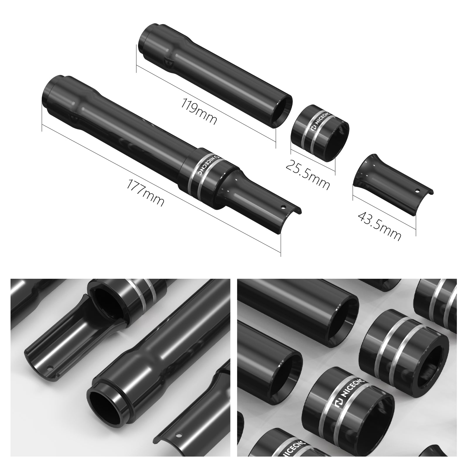 Pushrod Tube Push Rod Covers Kit For Harley Road King Street Glide Ultra Limited Fat Boy