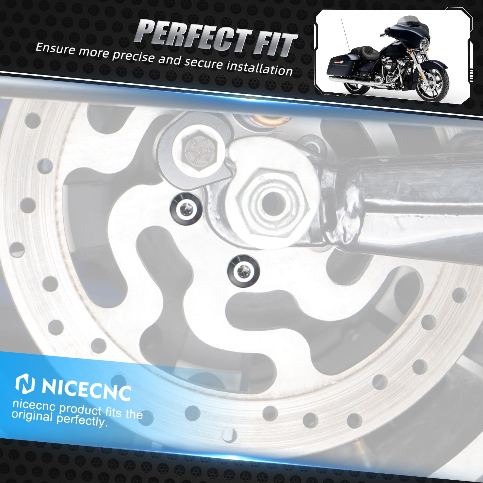5 x Titanium Alloy Rear Brake Rotor Hardware Bolts Kit For Harley Davidson Street Glide Road King Softail Deluxe Fat Boy