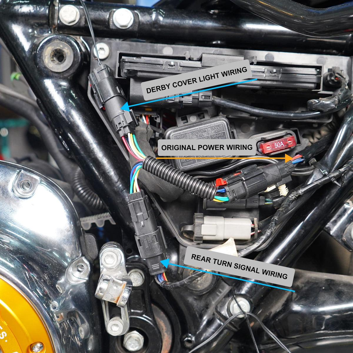 Clear Derby Cover for Harley Touring Models LED Strip Light