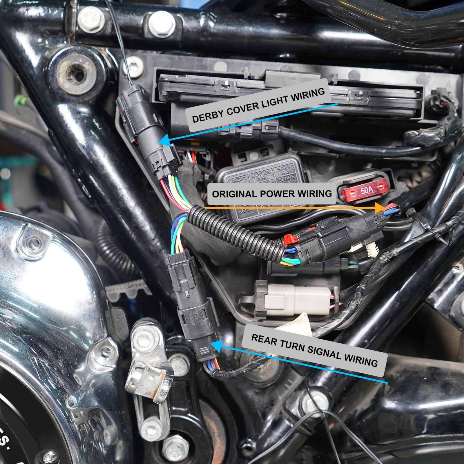 M8 Transparent Derby Clutch Cover w/LED Strip Light For Harley Street Glide Road King