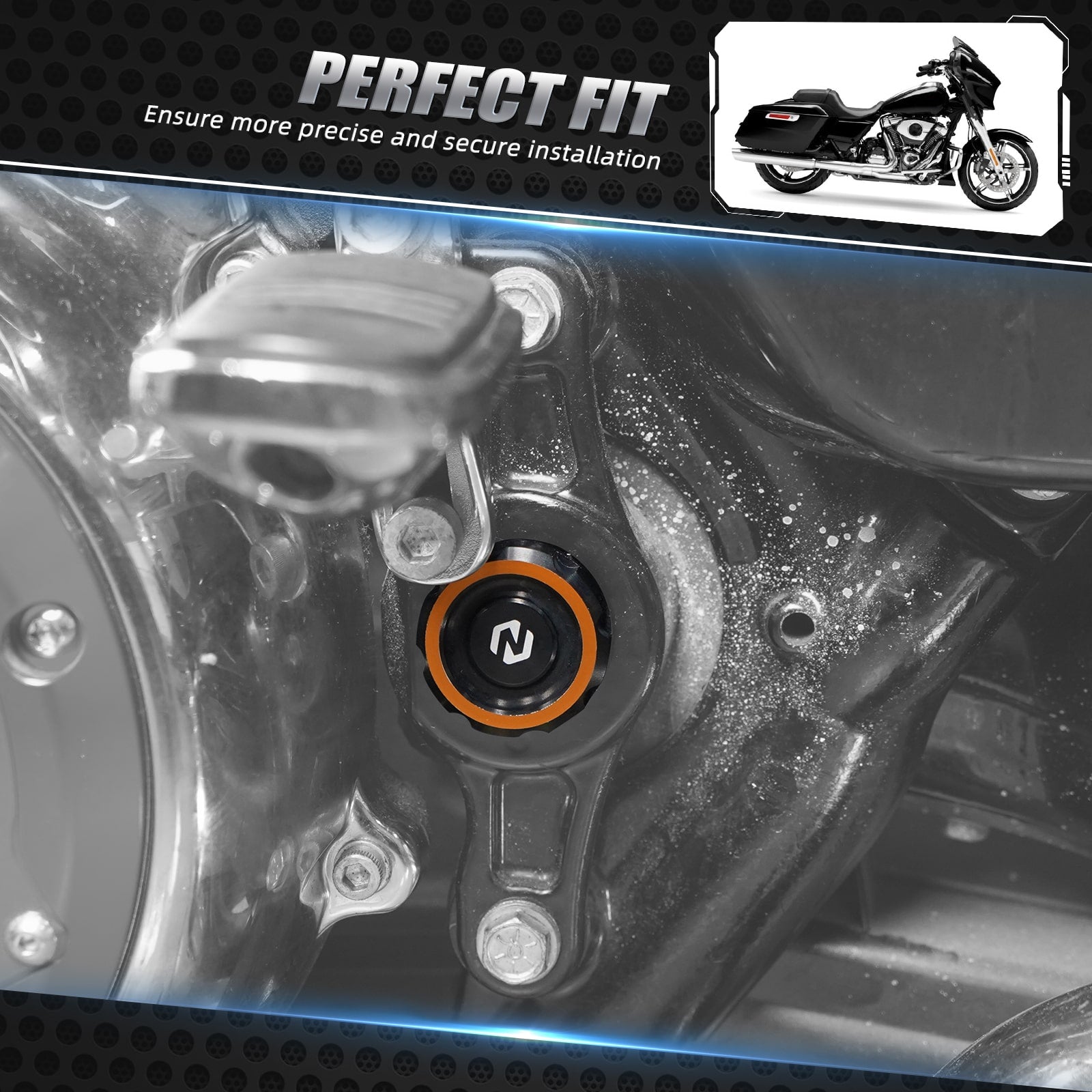 Frame Hole Plugs Covers Caps For Harley Road King Street Glide Electra Glide