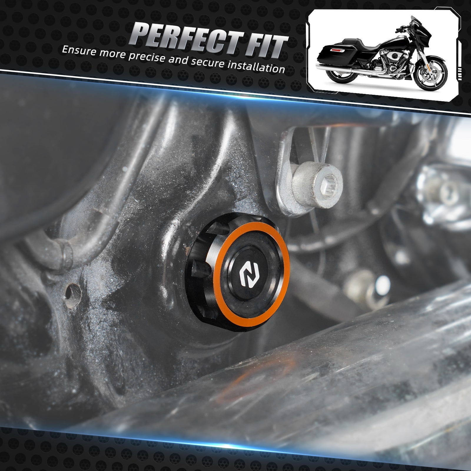 Frame Hole Plugs Covers Caps For Harley Road King Street Glide Electra Glide