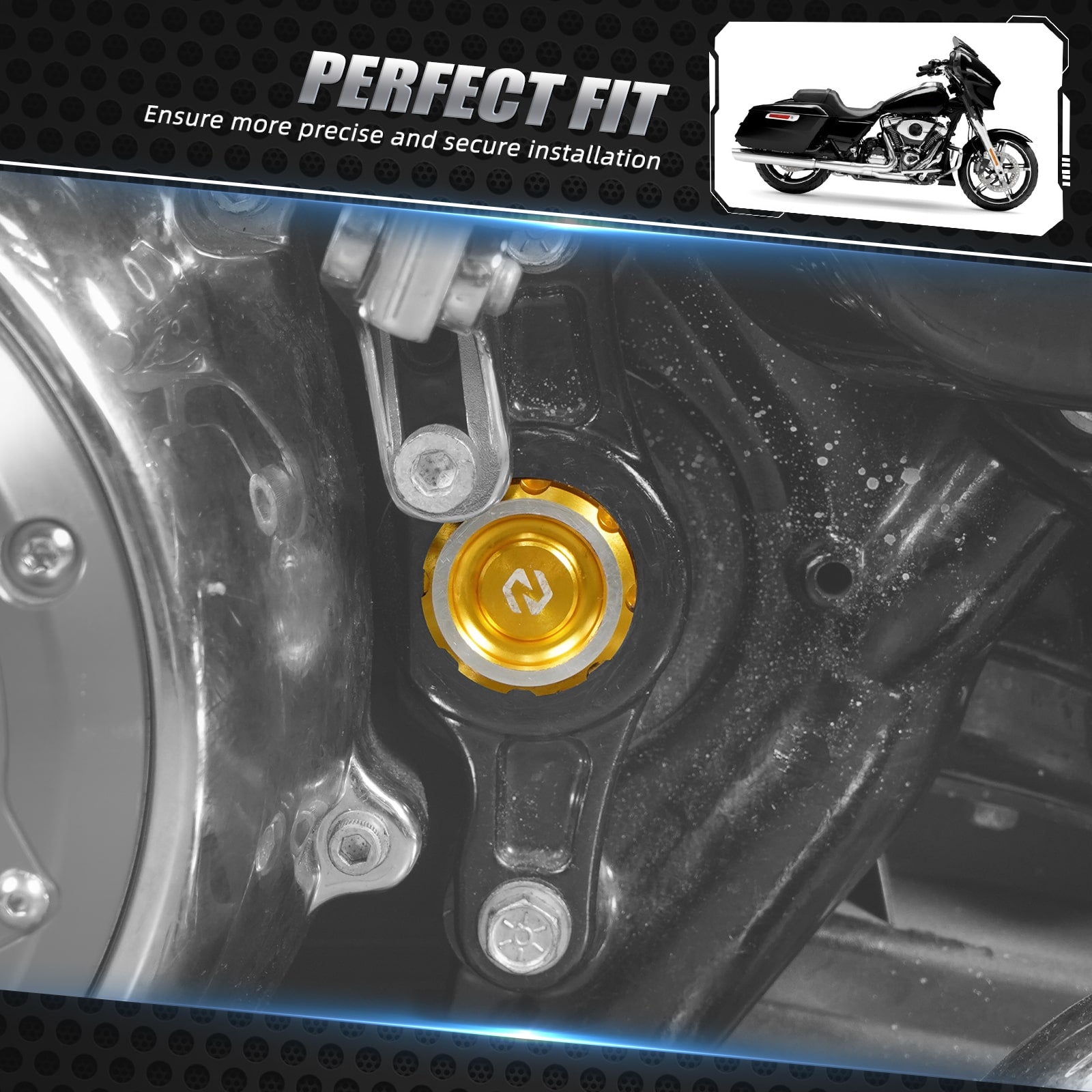 Frame Hole Plugs Covers Caps For Harley Road King Street Glide Electra Glide