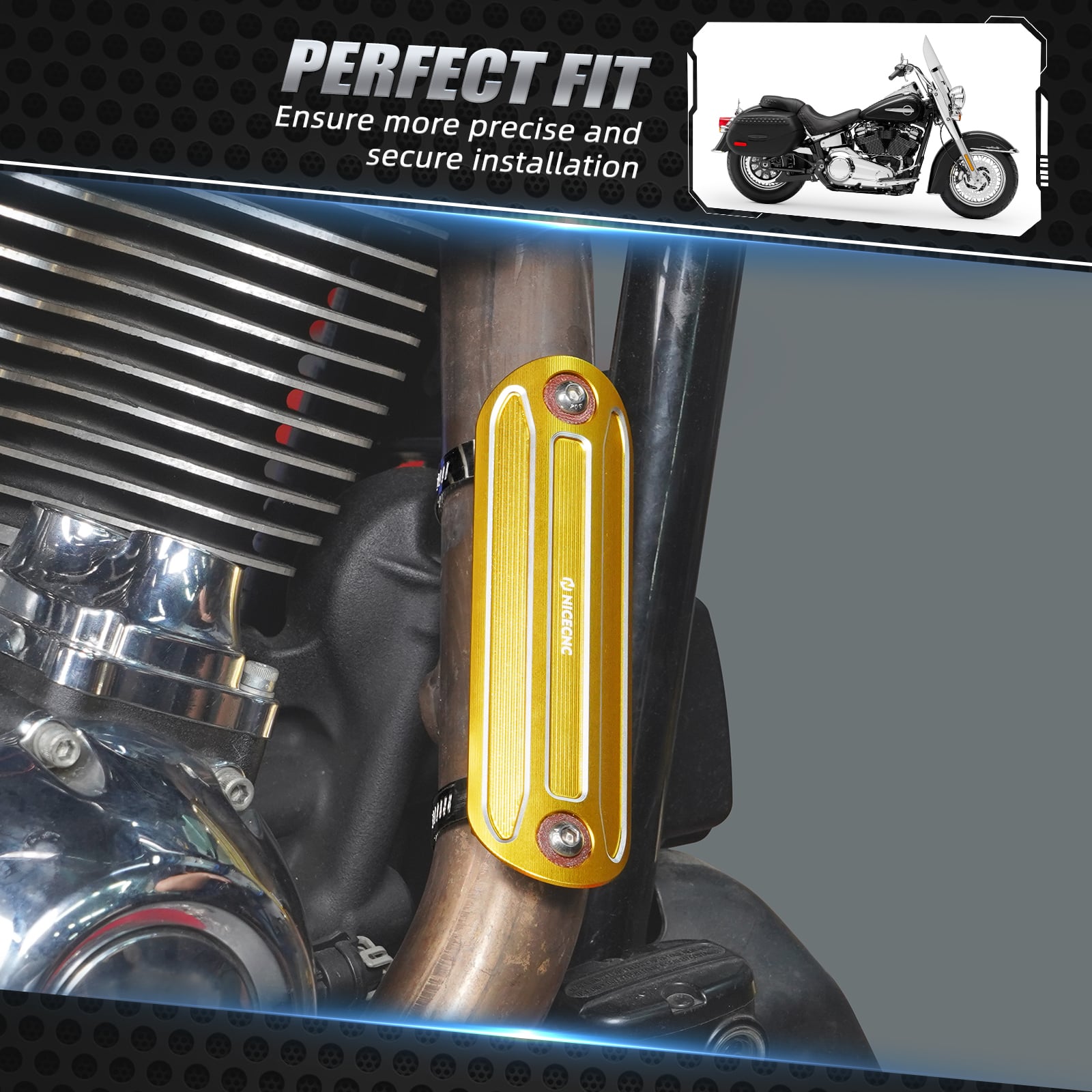 Aluminium Exhaust Pipe Heat Shield For Harley Davidson