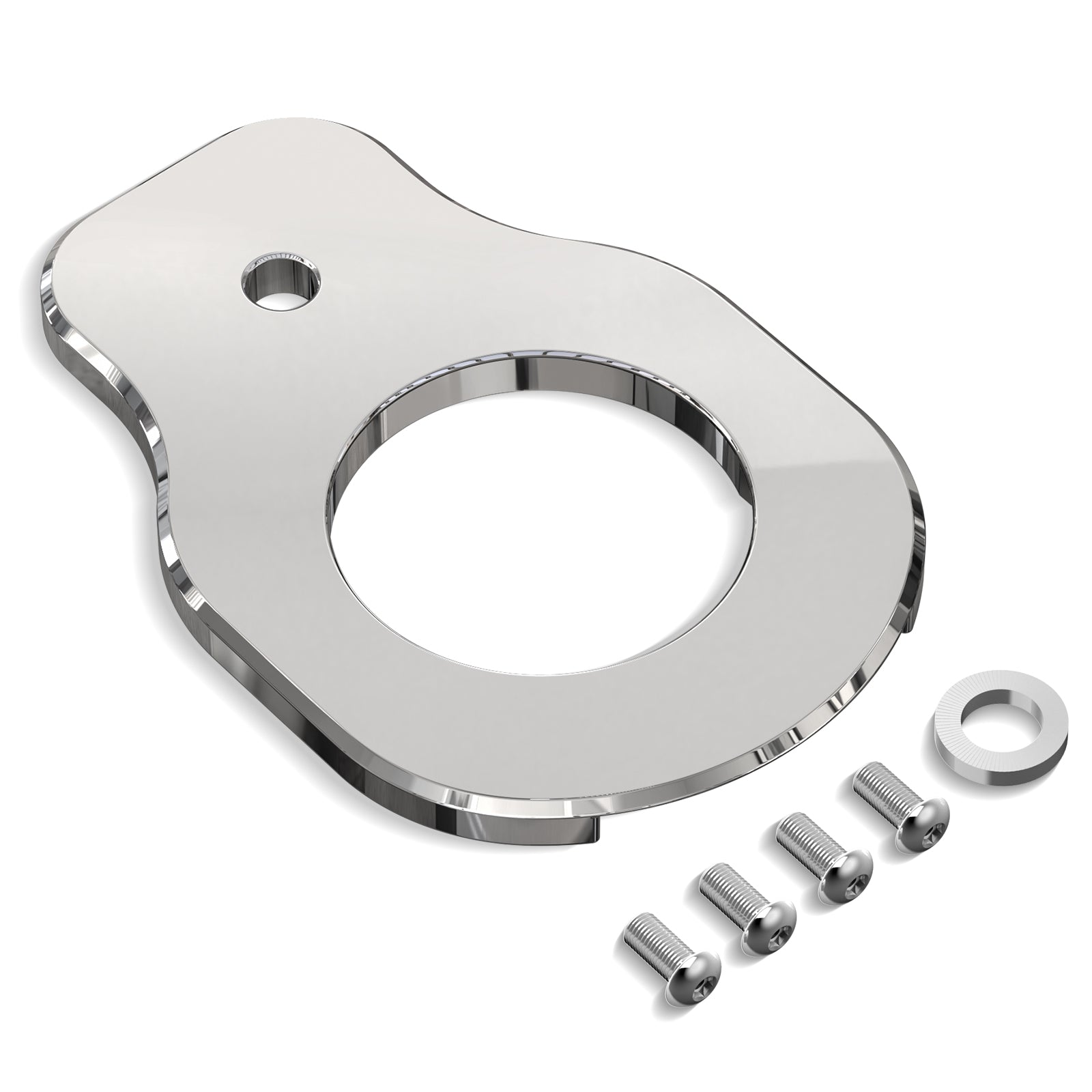 Chromed Ignition Key Switch Bracket For Harley Road King FLHR Street Glide FLHX