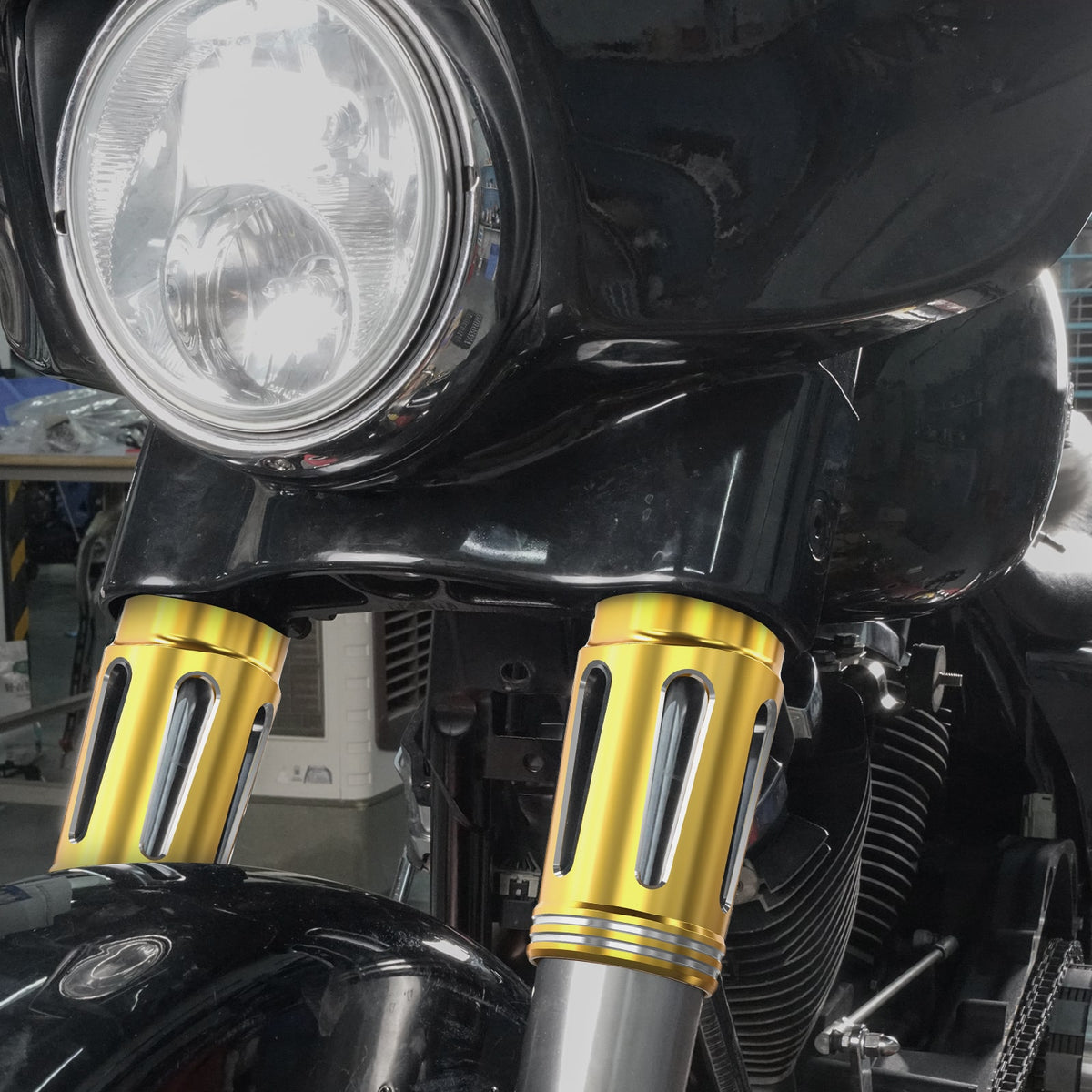 Harley Road King Street Glide Front Fork Tube Slider Covers