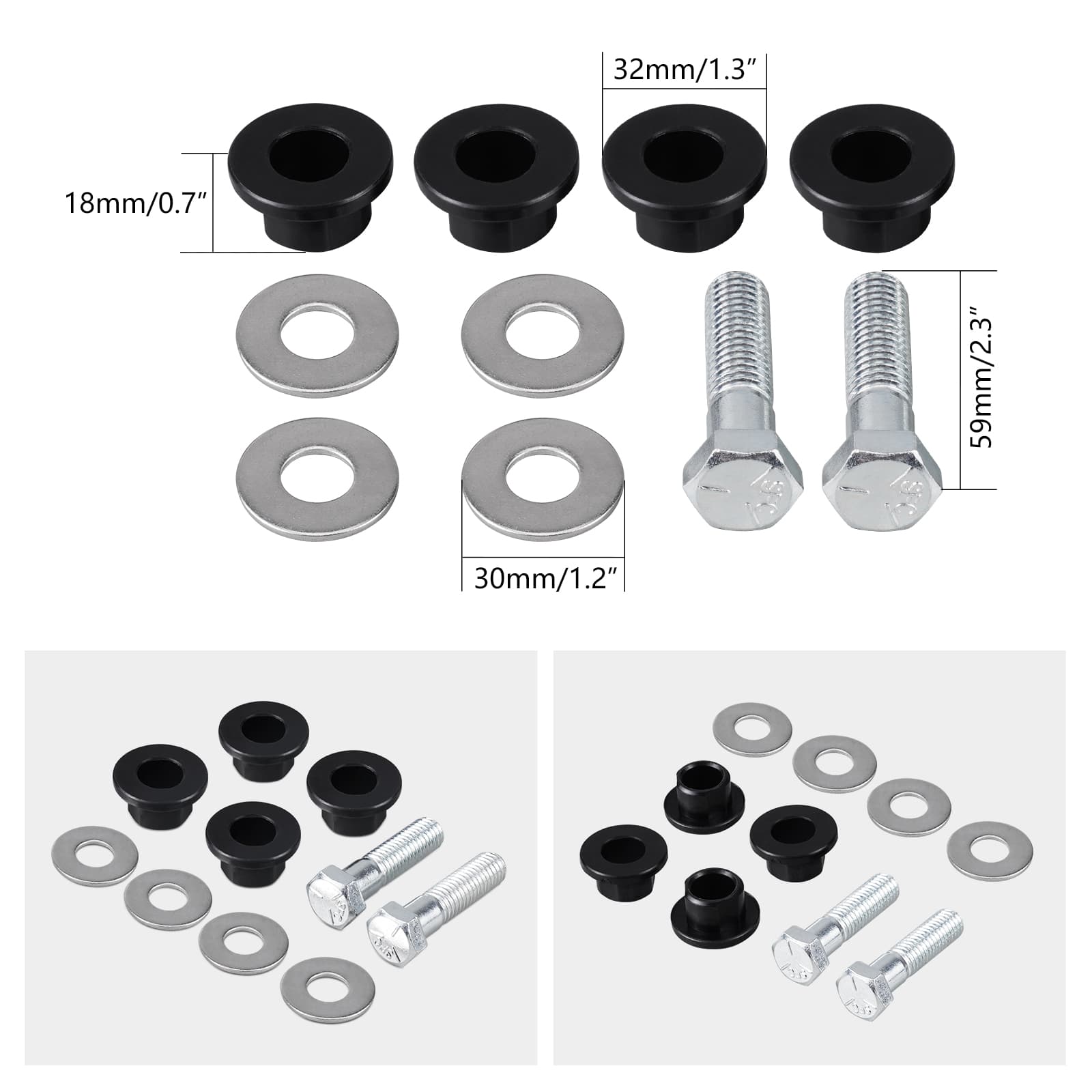 Handlebar Riser Mount Bushings & Bolts Kit For Harley Street Glide Road King Fat Boy Heritage Classic