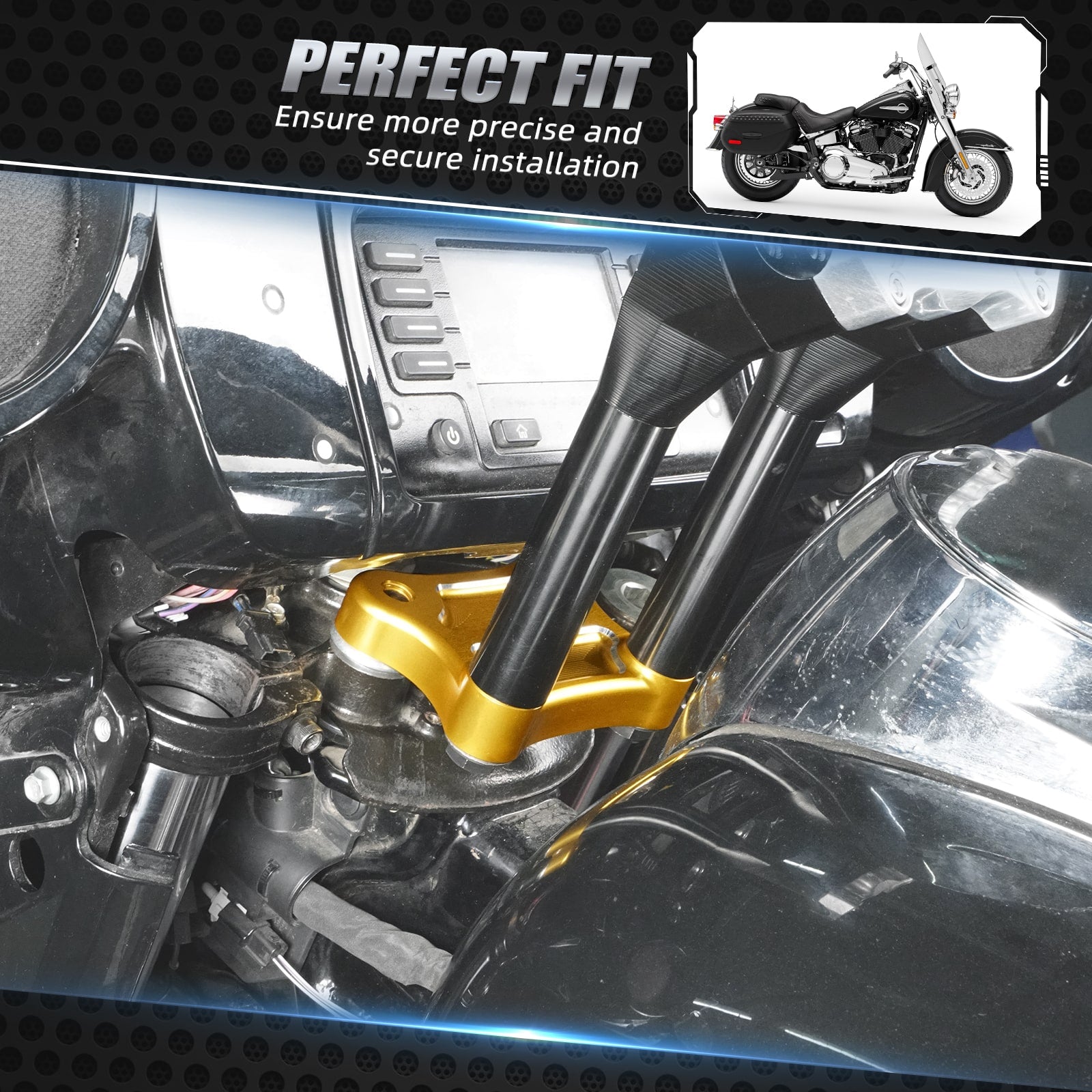 Aluminium Handlebar Riser Pull Back Plate for Harley Davidson Street Glide 2014-2023 Electra Glide 2010-2023