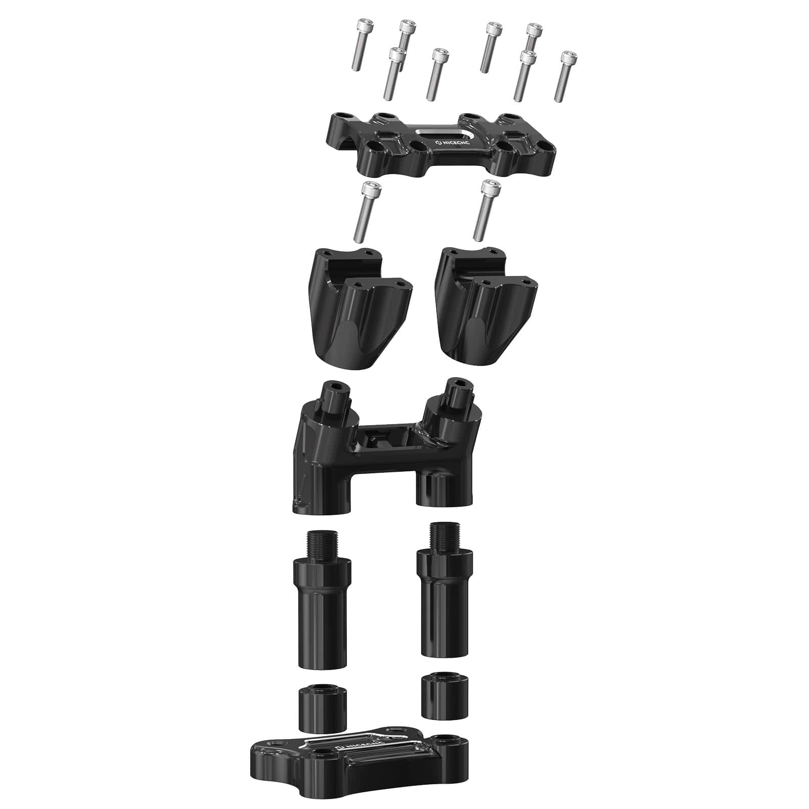 Modular Kickback Isolated Risers For Harley Tri Electra Street Glide 1" Handlebar