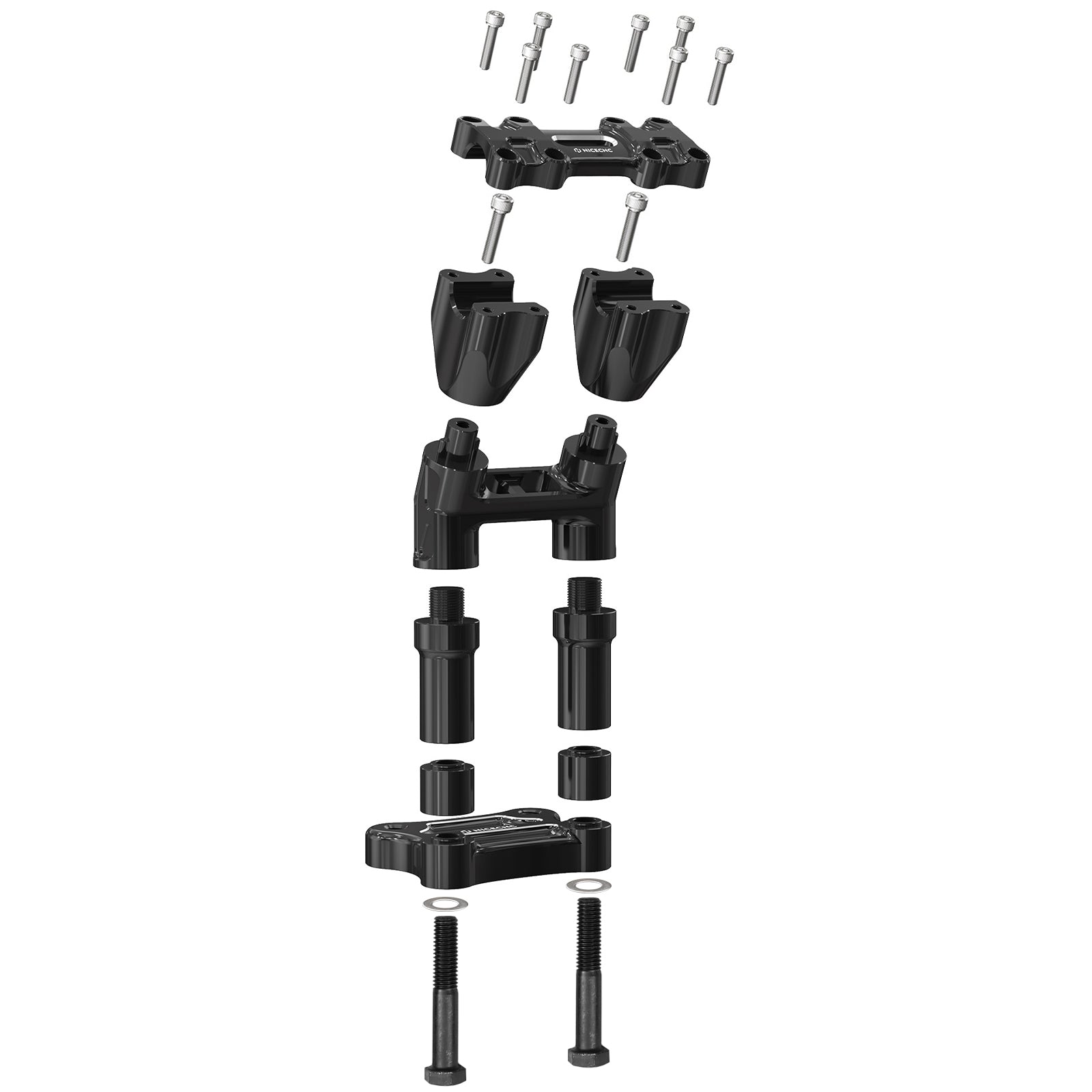 Modular Kickback Isolated Risers For Harley Tri Electra Street Glide 1" Handlebar