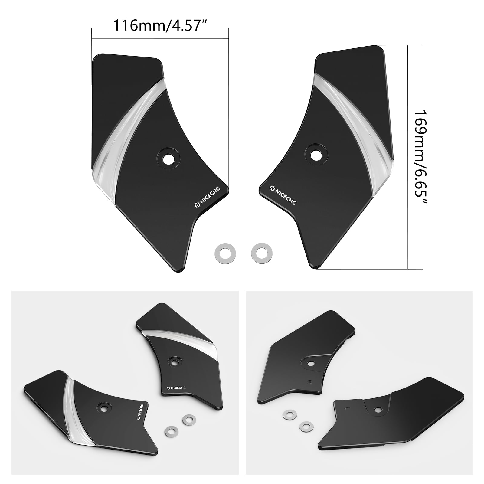 Left & Right Frame Steering Neck Covers Protectors For Harley Davidson Road King Road Glide Ultra Limited