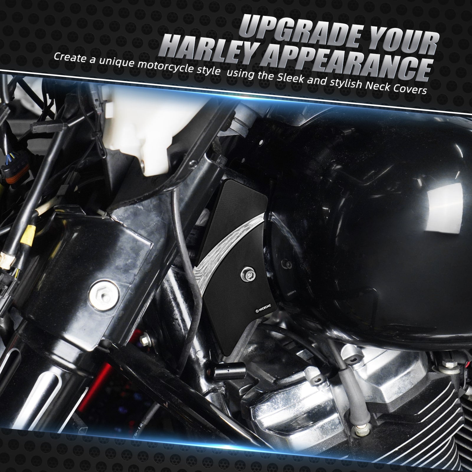 Left & Right Frame Steering Neck Covers Protectors For Harley Davidson Road King Road Glide Ultra Limited