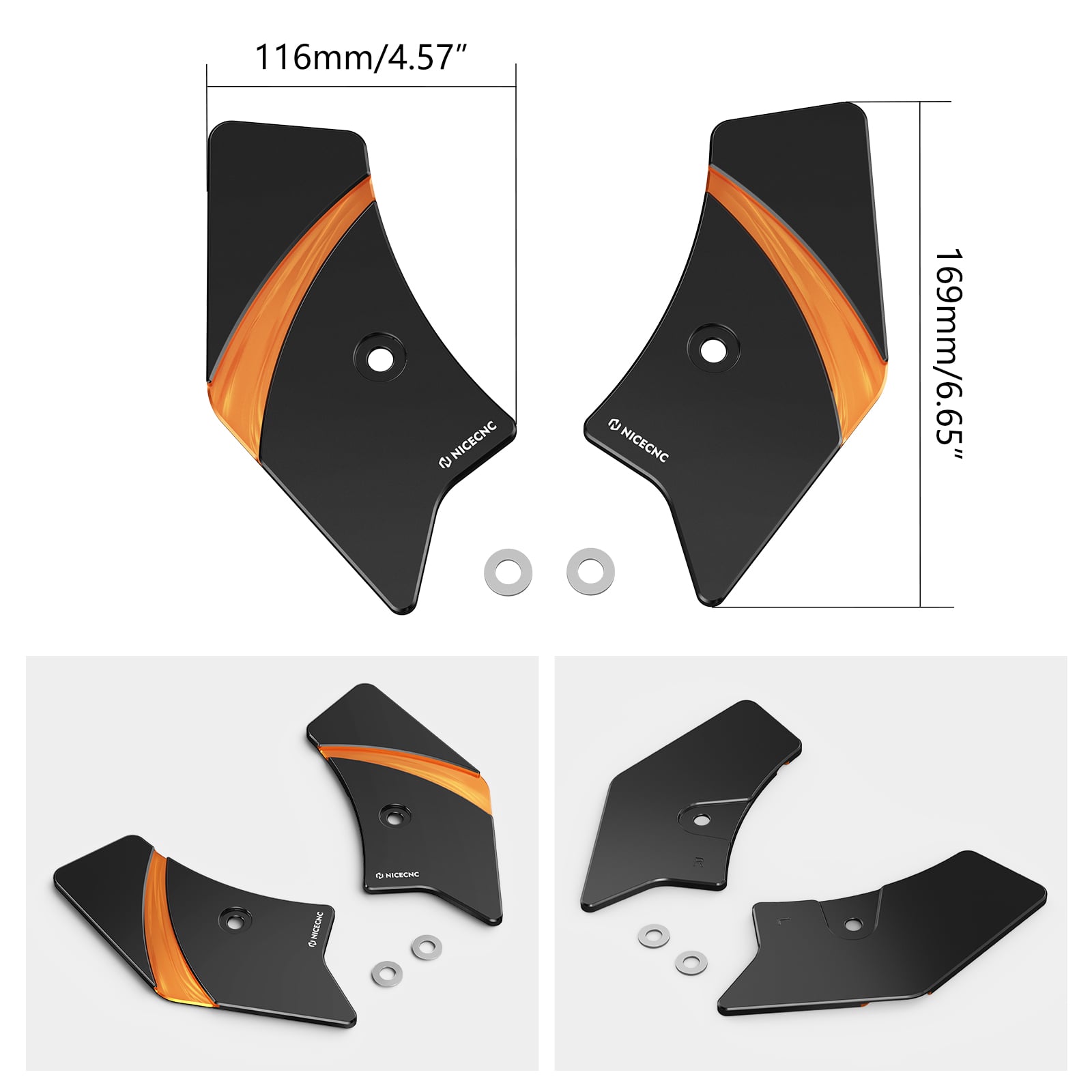 Left & Right Frame Steering Neck Covers Protectors For Harley Davidson Road King Road Glide Ultra Limited