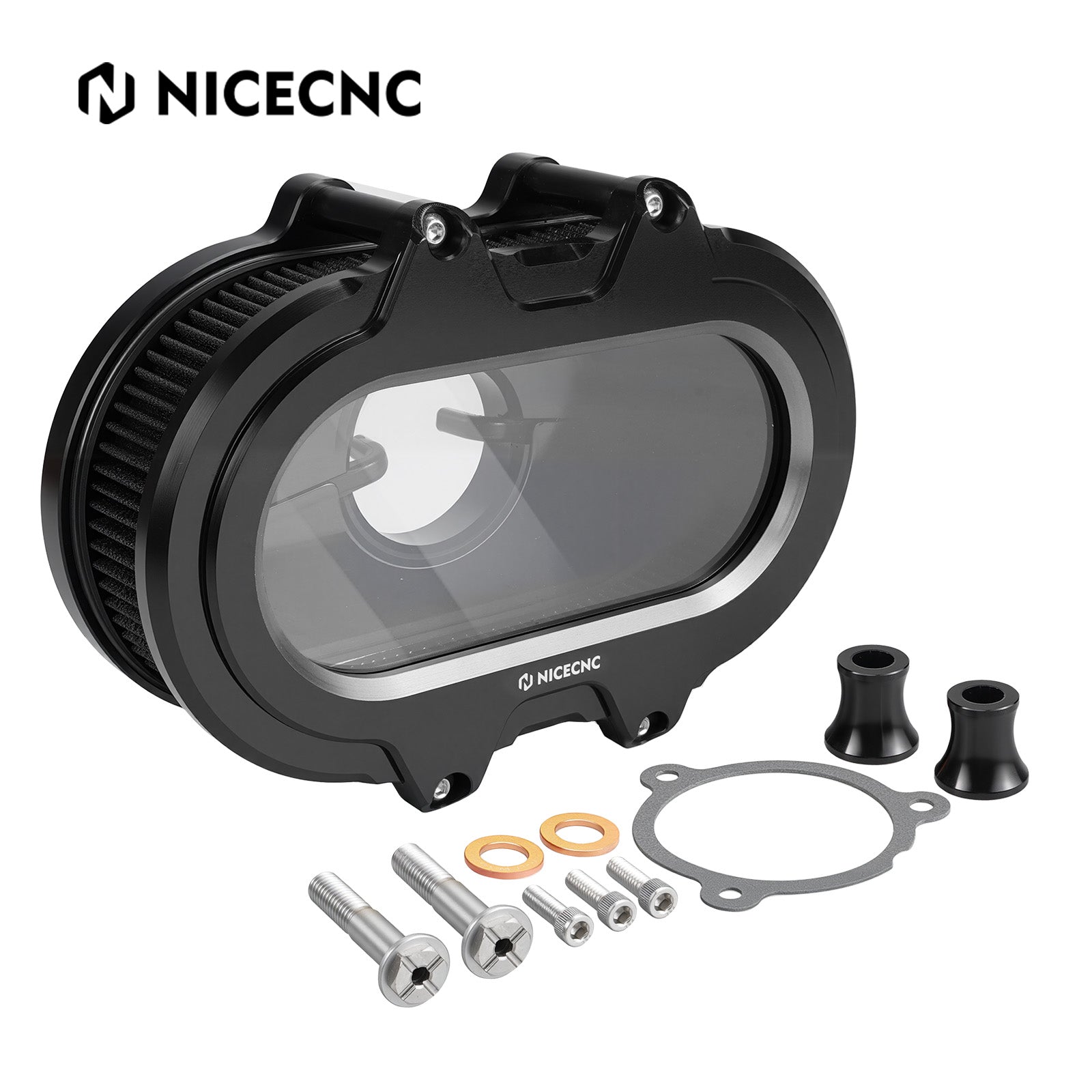 M8 Transparent Air Cleaner Intake Filter Kit For Harley Road King Electra Street Glide