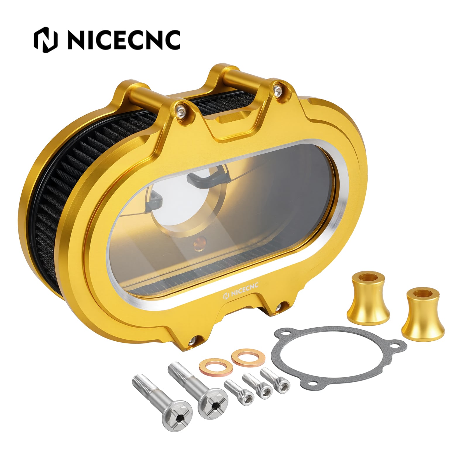 M8 Transparent Air Cleaner Intake Filter Kit For Harley Road King Electra Street Glide