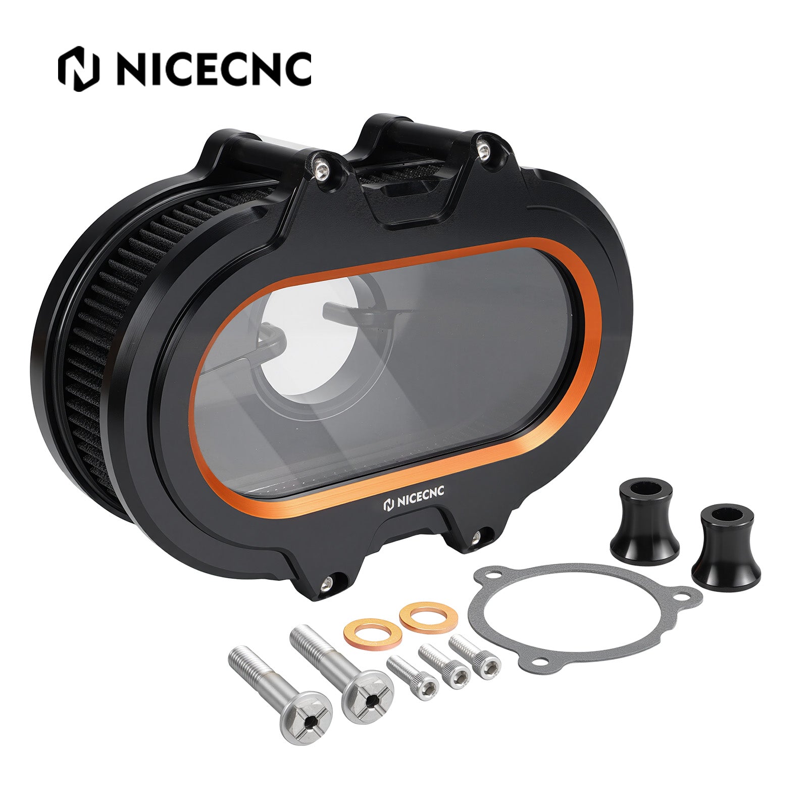 M8 Transparent Air Cleaner Intake Filter Kit For Harley Road King Electra Street Glide