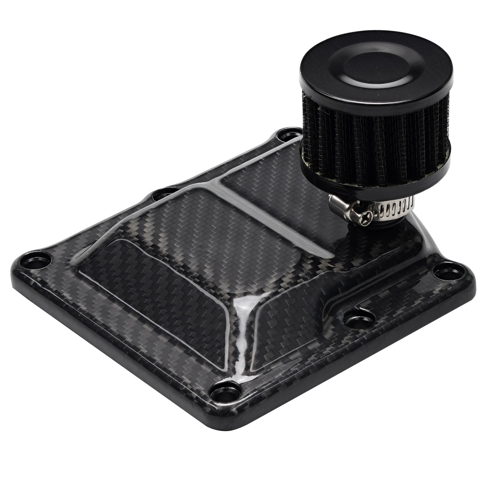 Harley M8 Carbon Fiber Vented Transmission Cover w/Crankcase Breather