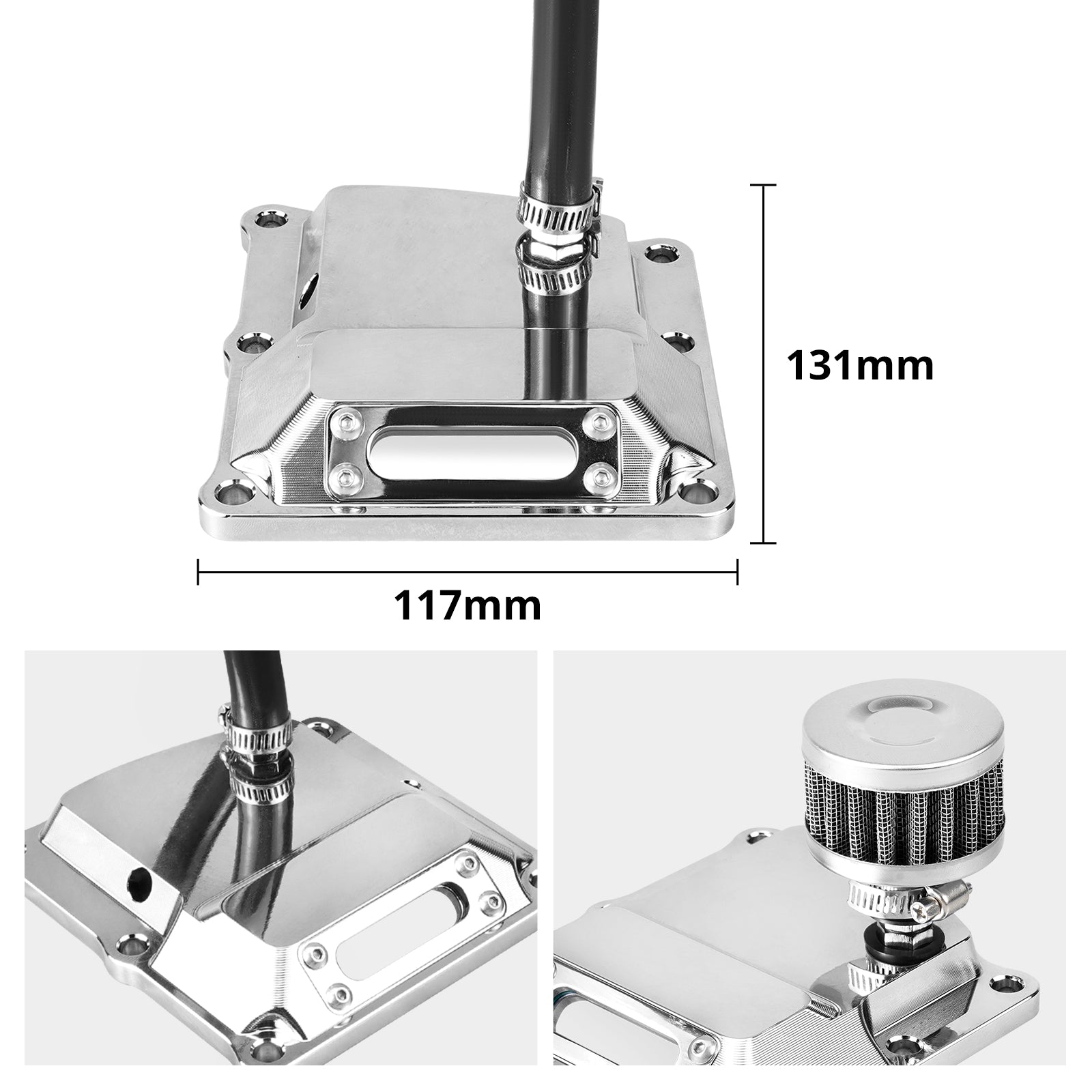 Transparent Vented Harley M8 Transmission Cover with Check Valve