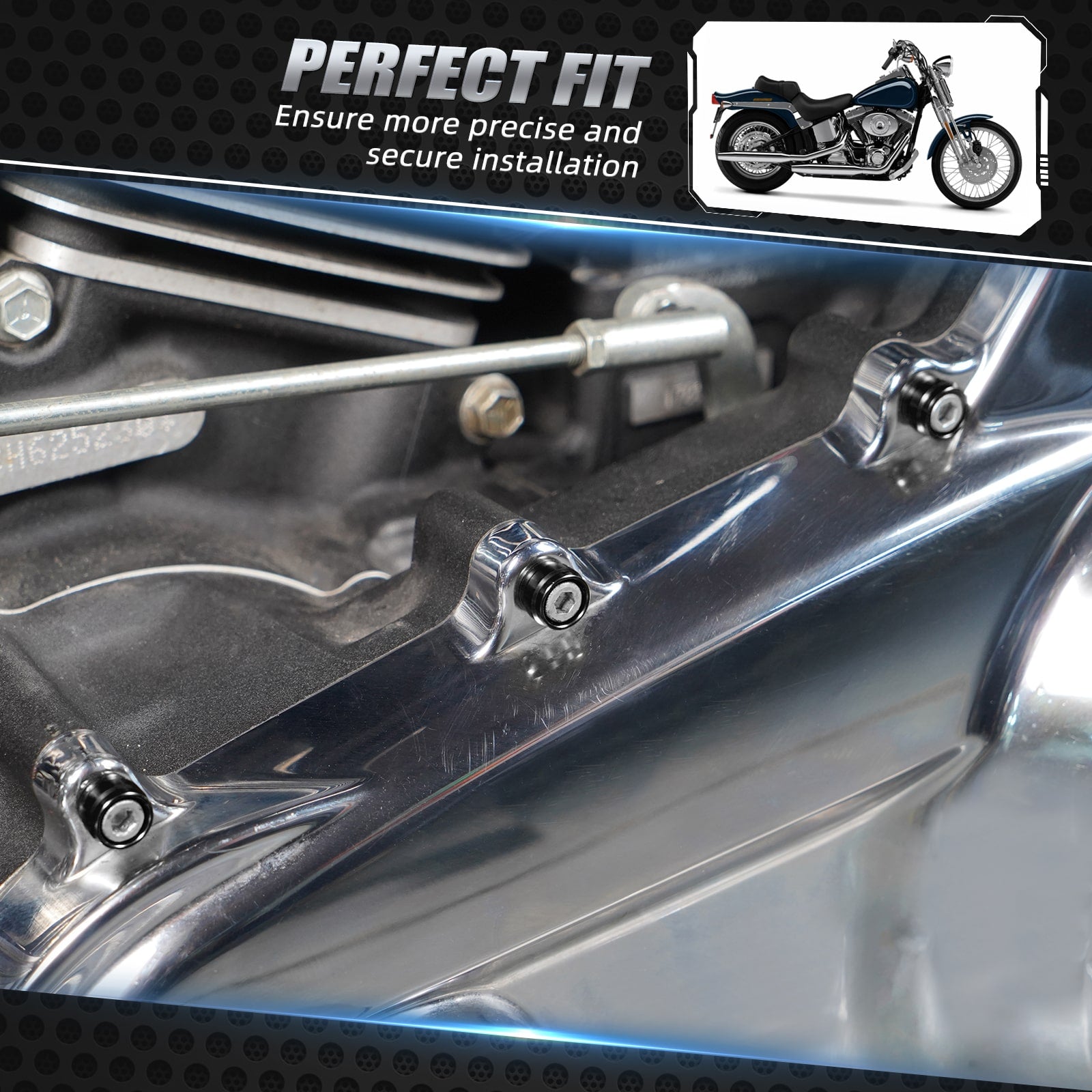 1/4" Primary Cover Bolt Caps Decorative Trim Rings For Harley Street Glide Road King