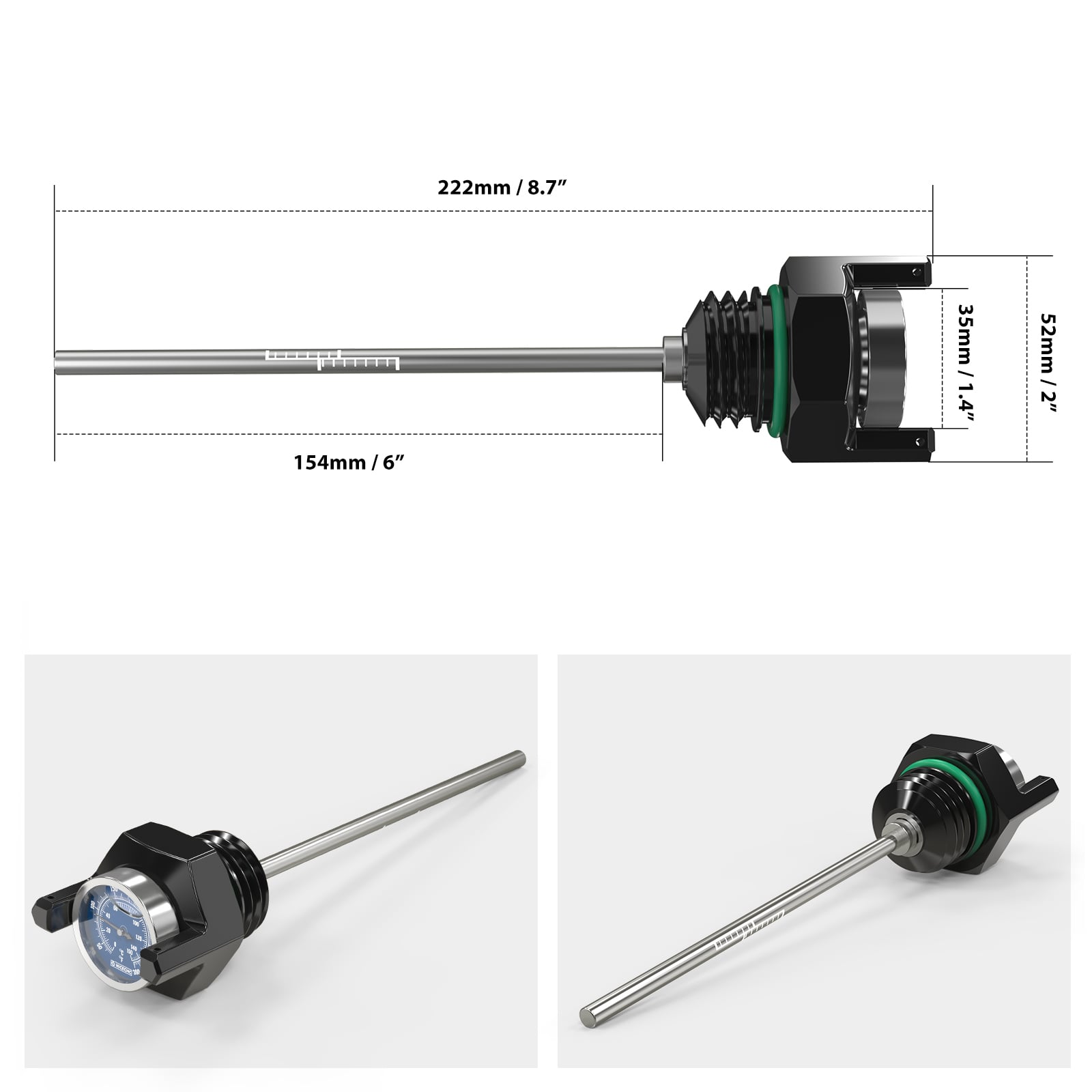 Oil Dipstick w/ Thermometer Gauge For Harley Touring Road King Street Glide Ultra Limited