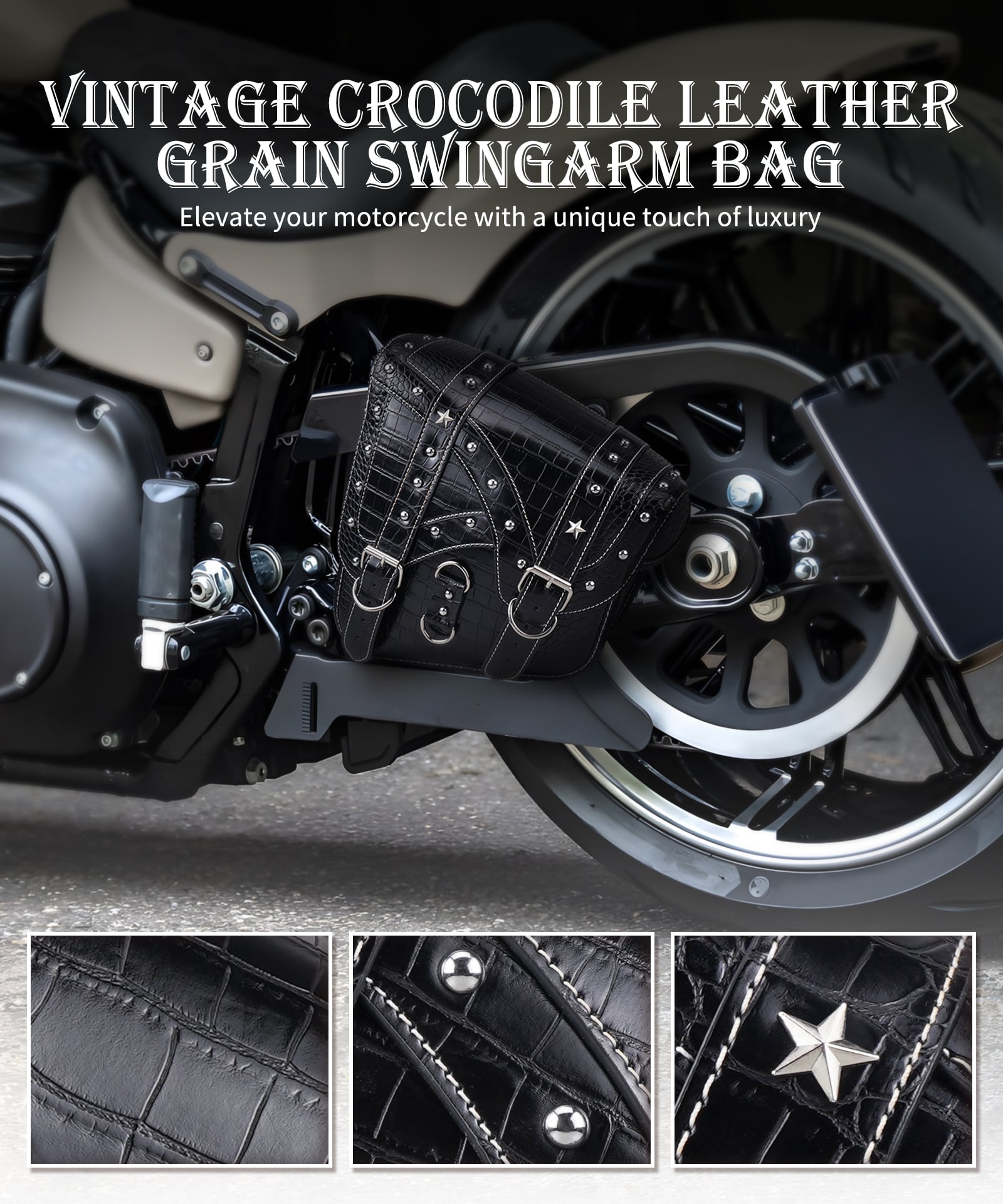 Harley Swingarm Bag Tool Storage Bag PU Leather Texture