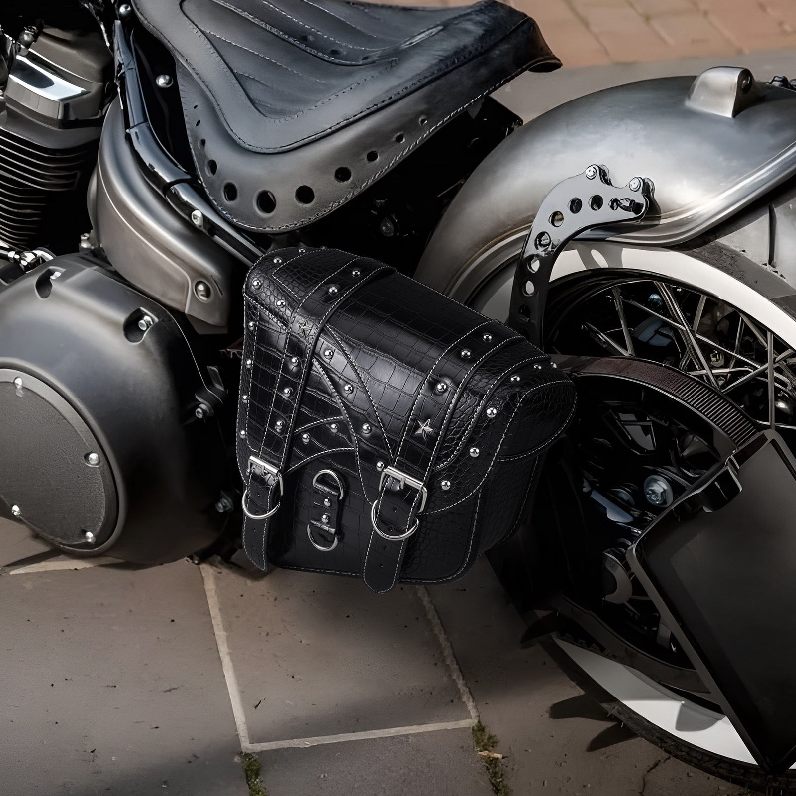 Harley Swingarm Bag Tool Storage Bag PU Leather Texture