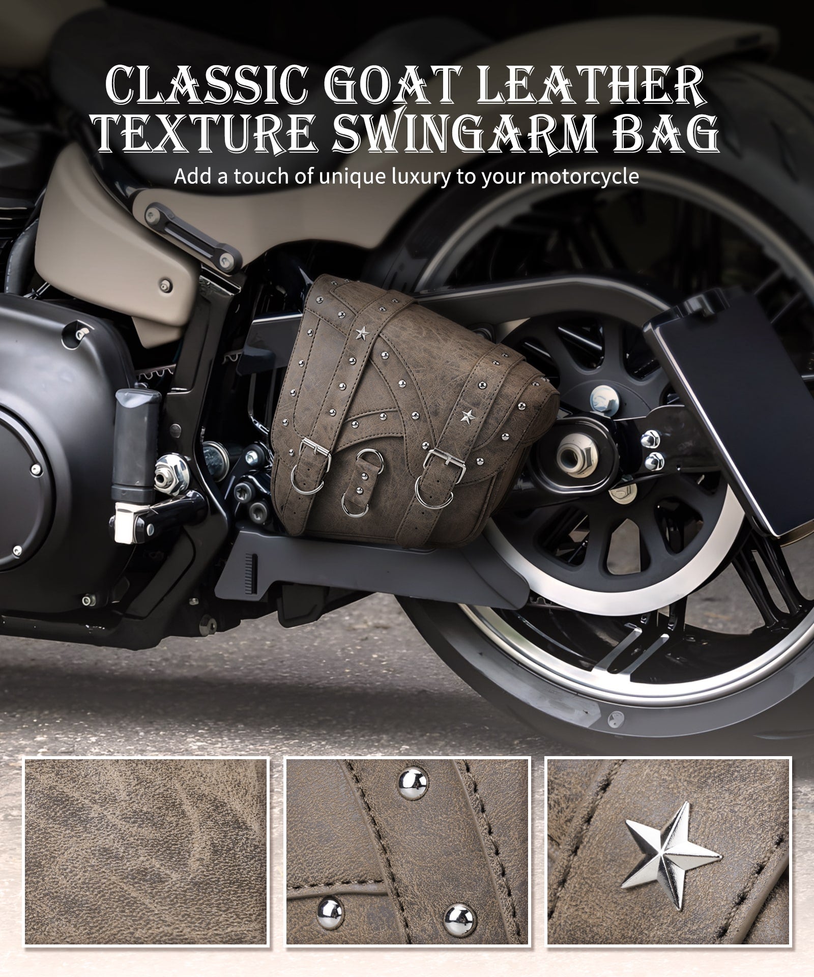 Harley Swingarm Bag Tool Storage Bag PU Leather Texture