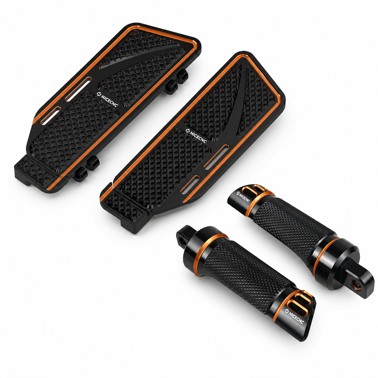 Rider Floorboards Inserts + Passenger Foot Pegs For Harley Road King Street Road Glide