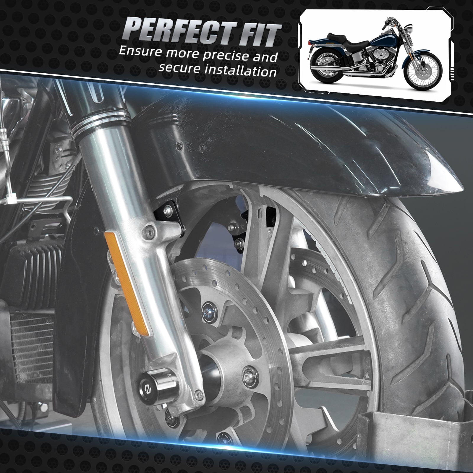 1 Pair 1" Front Fender Riser Lift Bracket For Harley Davidson Touring Model with 21" front wheel