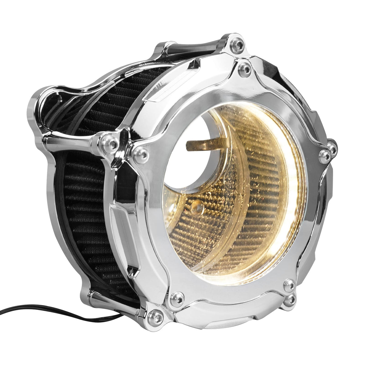 Chrome Harley M8 Road King Street Glide LED Air Filter Cleaner